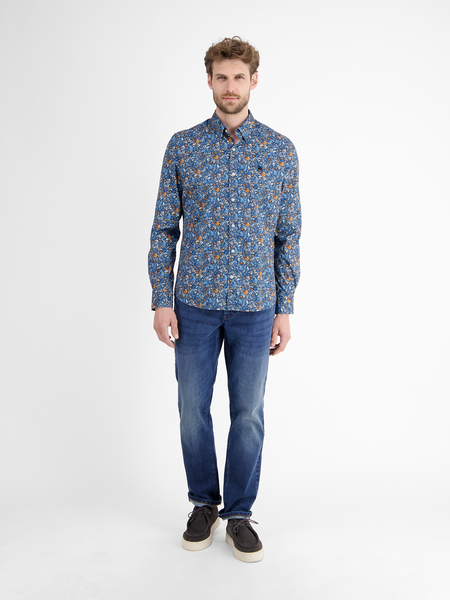 LERROS Langarmhemd »LERROS Stretch-Herrenhemd FLOWERS«