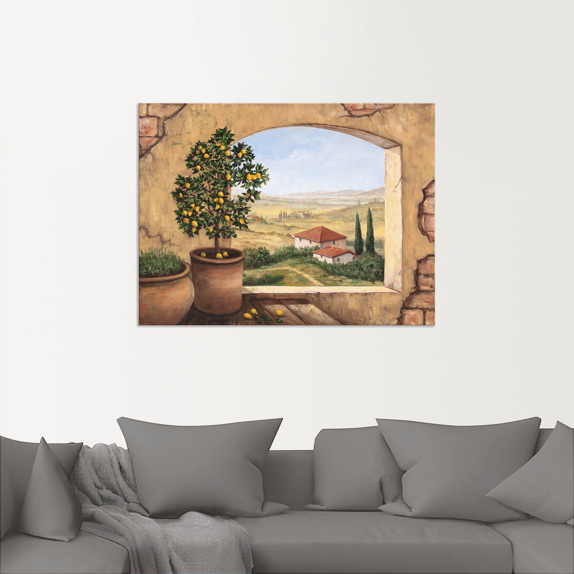 Artland Wandbild »Fenster in der Toskana«, Fensterblick, (1 St.), als Alubild, Outdoorbild, Leinwandbild, Poster, Wandaufkleber