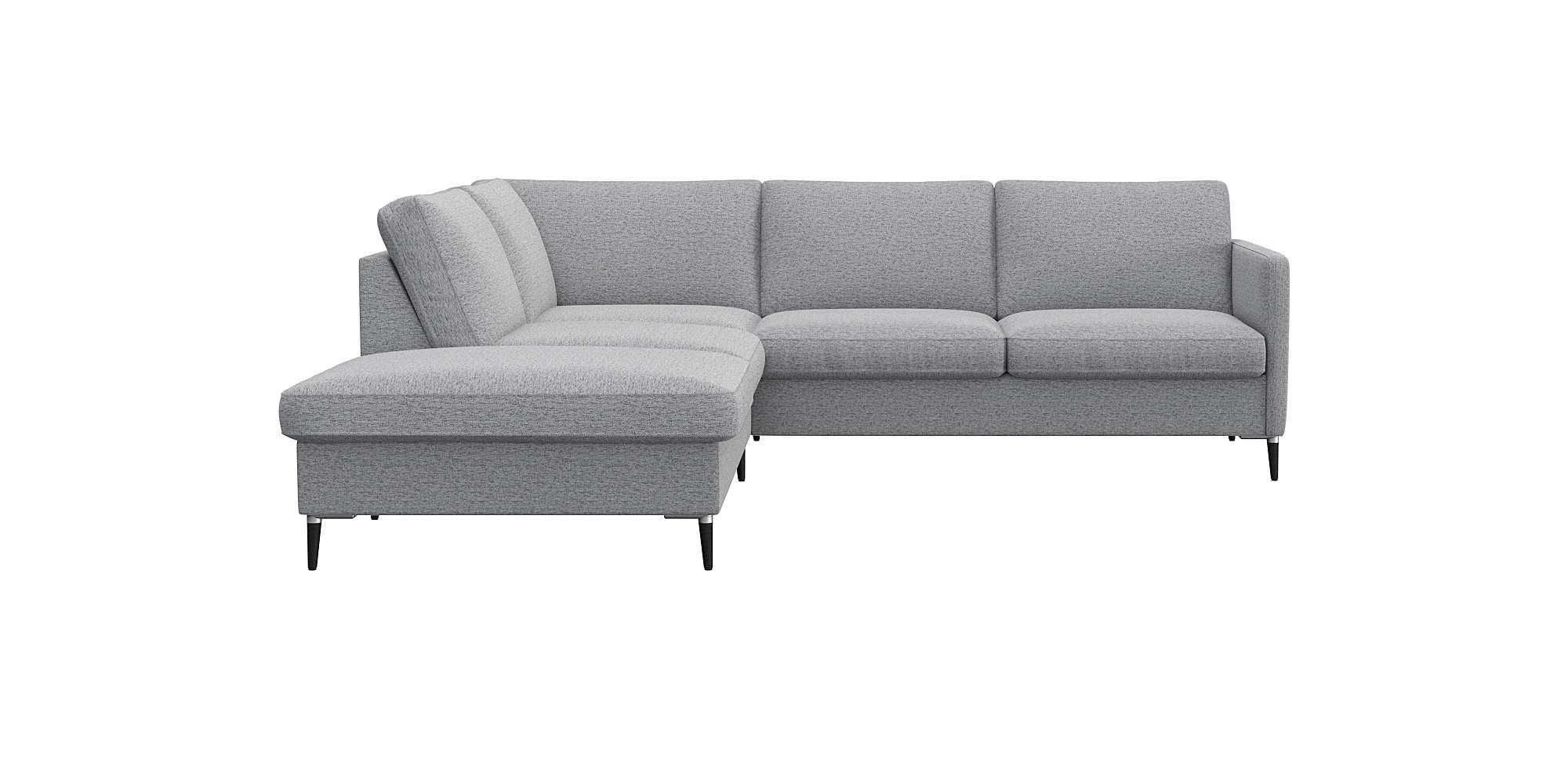 FLEXLUX Ecksofa "Fiore, L-Form" schmale Armlehnen, Füße Alu/schwarz, B/T 23 günstig online kaufen