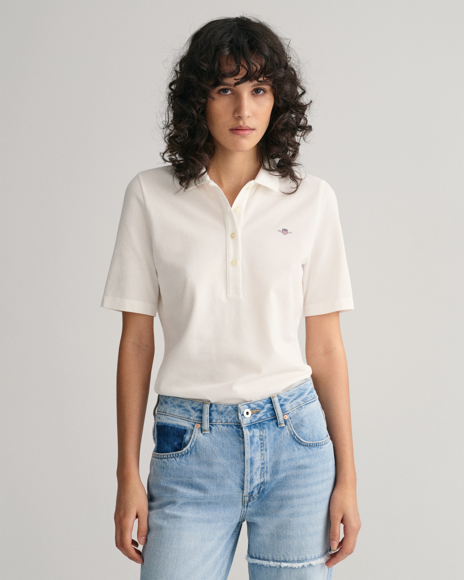 Gant Poloshirt "SLIM SHIELD KA PIQUE POLO", mit grafischer Logostickerei au günstig online kaufen