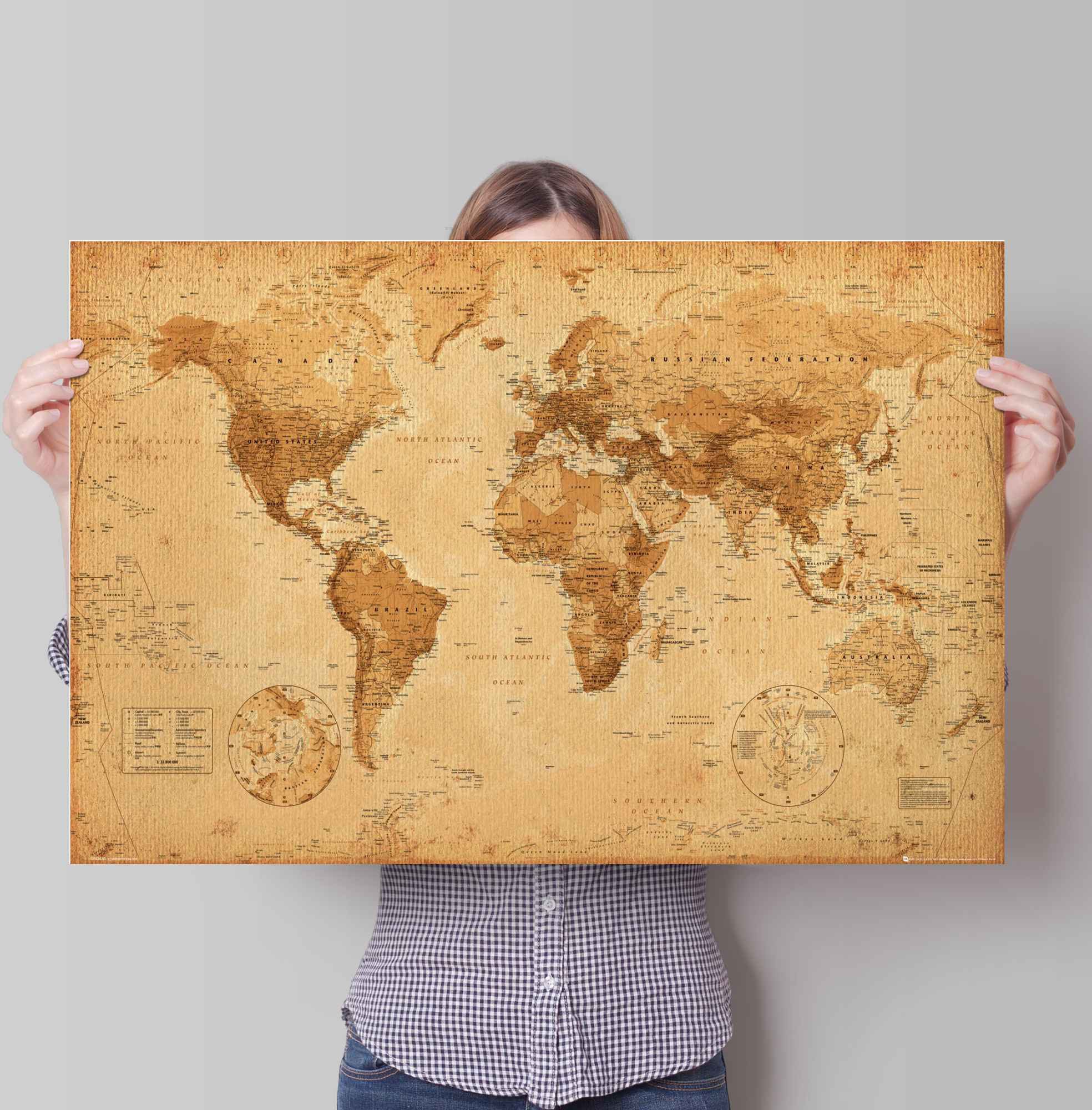 Reinders Poster "Poster Weltkarte Antik Stil", Weltkarte, (1 St.) günstig online kaufen