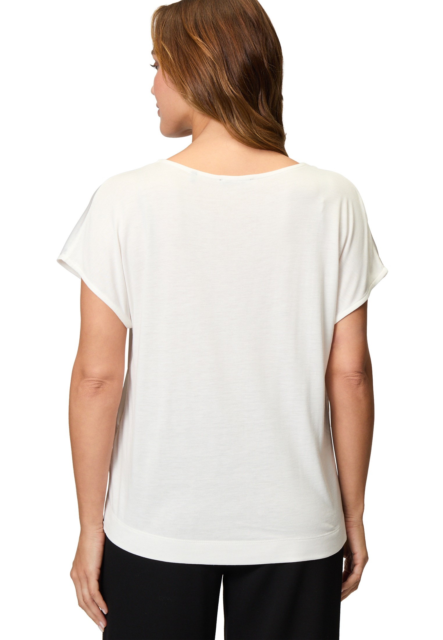 Zero Kurzarmshirt »zero Satinshirt mit Glitzersteinen«, (1 tlg.), Ziersteine