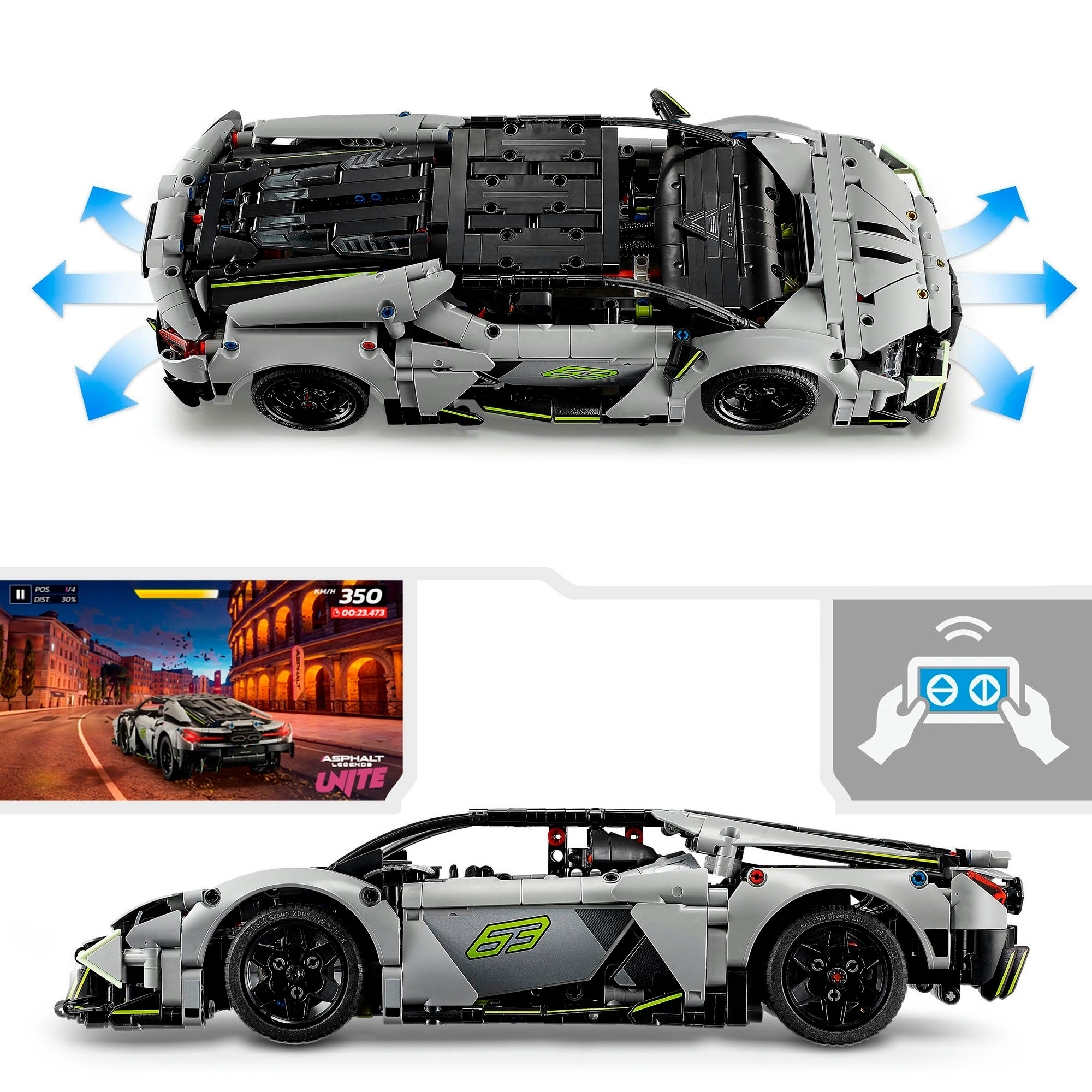 LEGO® Konstruktionsspielsteine »Lamborghini Revuelto Supersportwagen (42214), LEGO Technic«, (1135 St.), Made in Europe