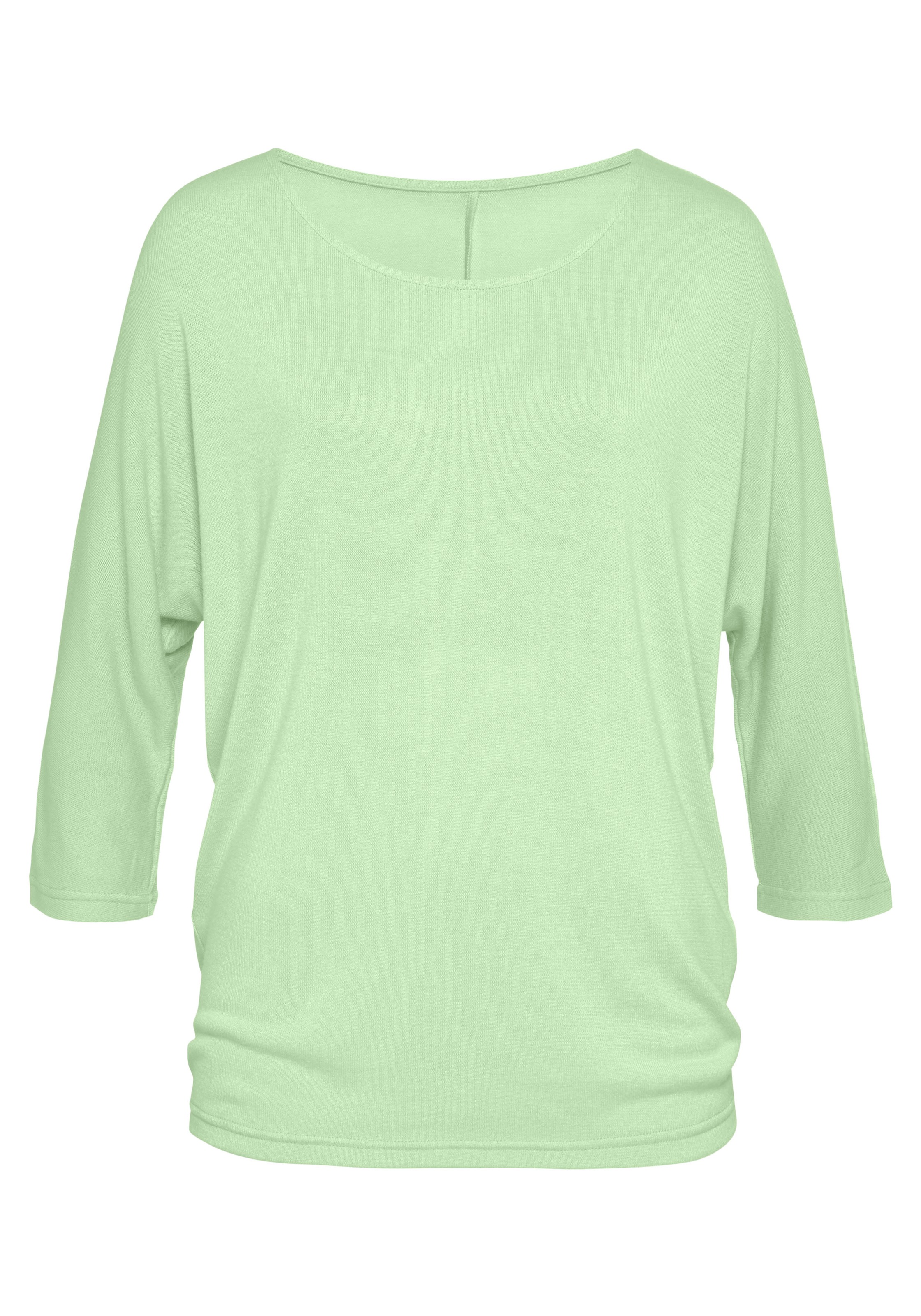 LASCANA 3/4-Arm-Shirt "aus weicher Feinstrickqualität", mit Fledermausärmel günstig online kaufen