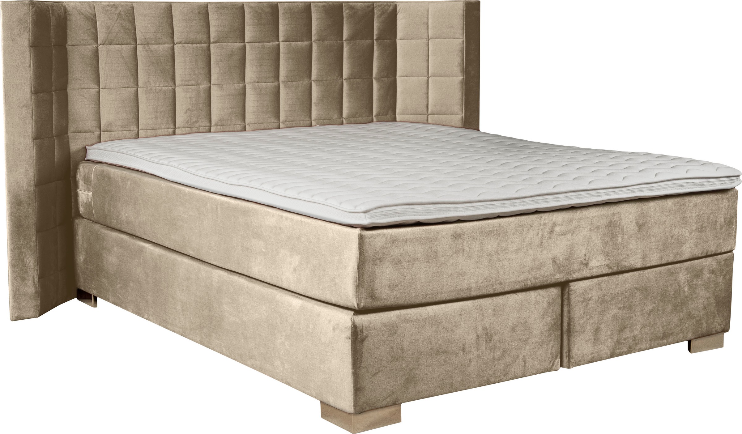 Home affaire Boxspringbett "Piazza" mit Steppung und Kopfteil mit seitliche günstig online kaufen