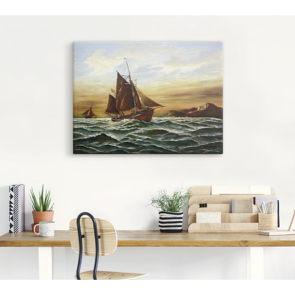 Artland Wandbild »Segelschiff auf See - maritime Malerei«, Boote & Schiffe, (1 St.)