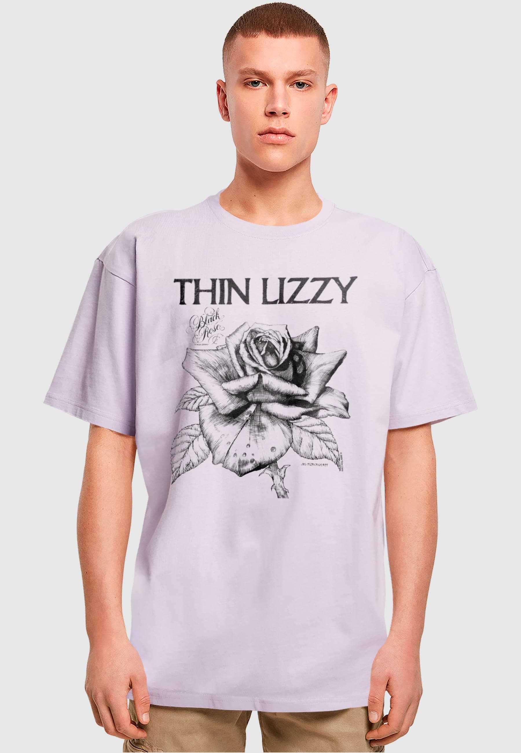 Merchcode T-Shirt »Merchcode Herren Thin Lizzy - Rose Logo Heavy Oversize Tee«, (1 tlg.)