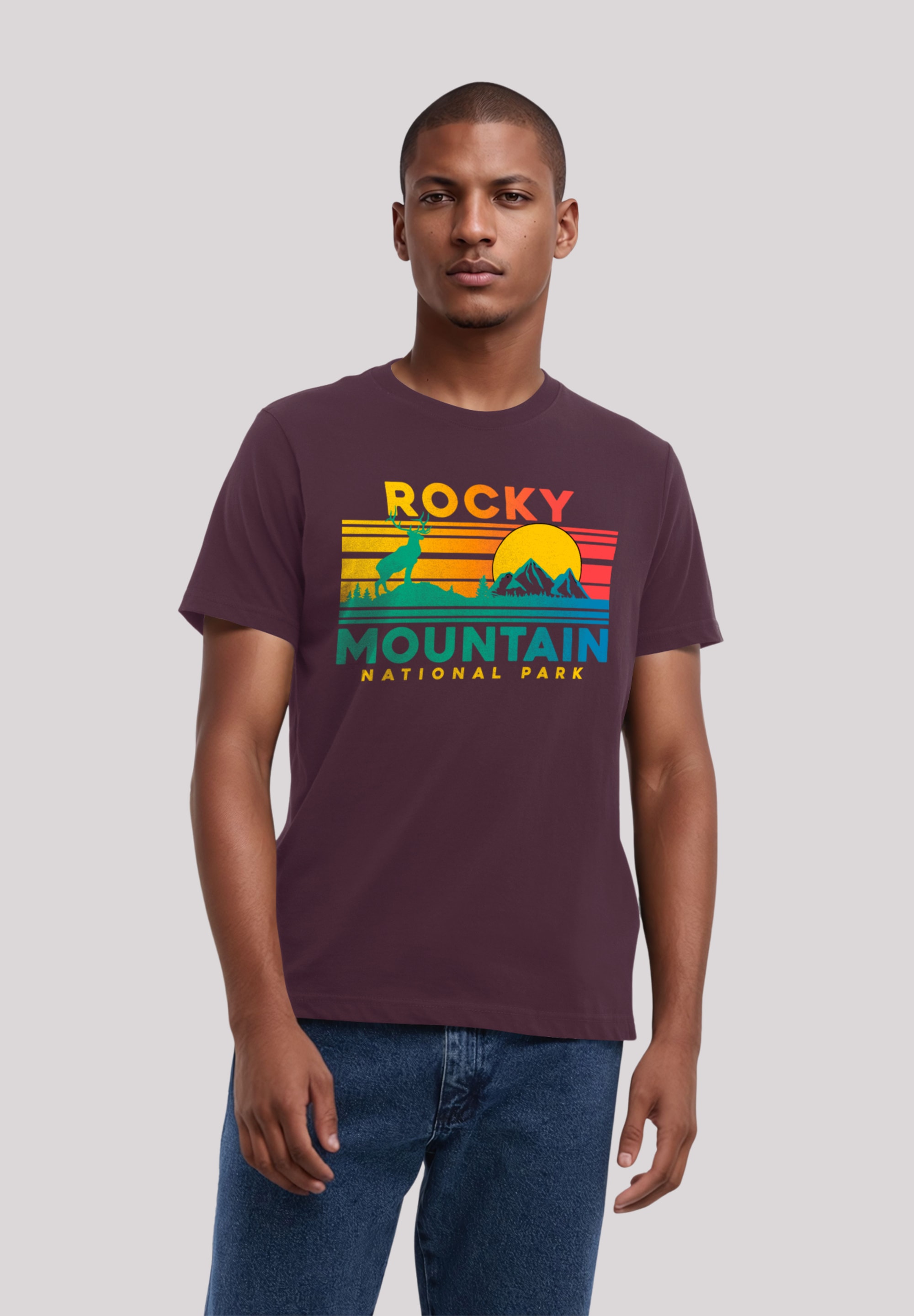 F4NT4STIC T-Shirt "US National Parks Rocky Mountain Sunset", Premium Qualit günstig online kaufen