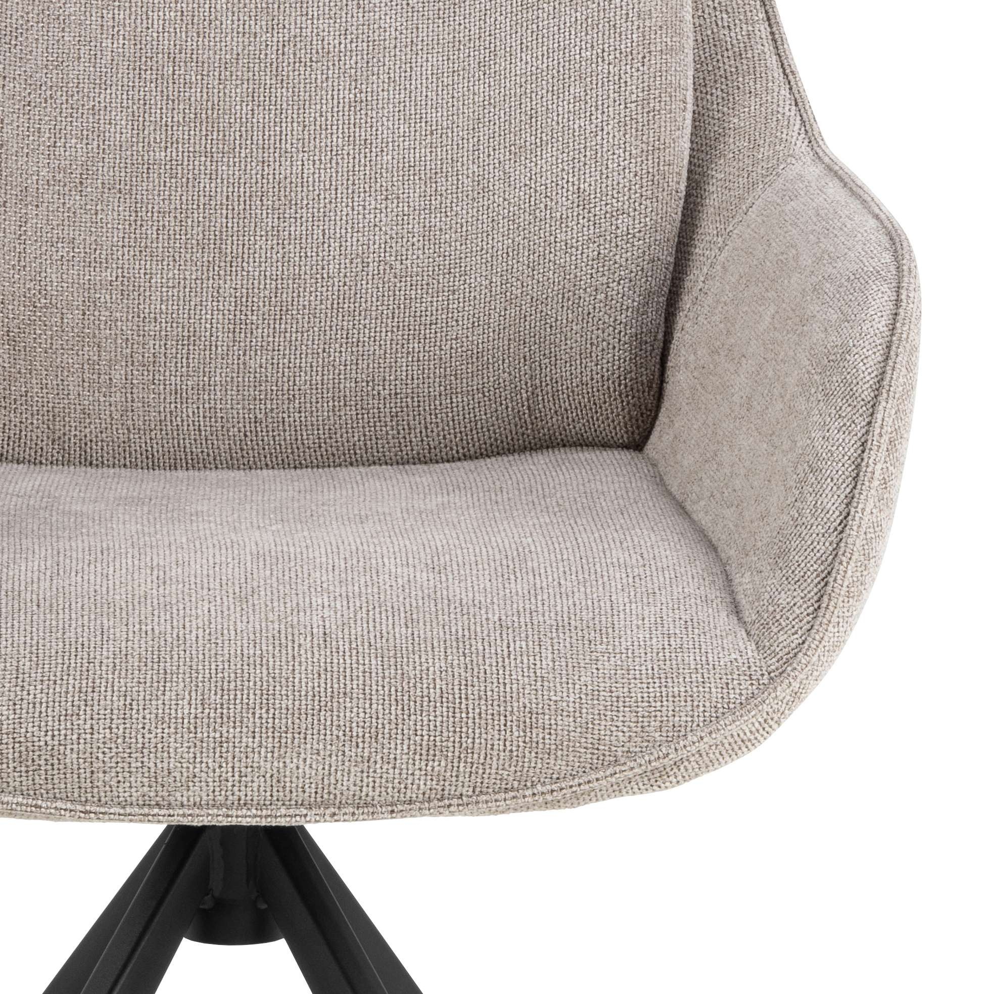 ACTONA GROUP Esszimmerstuhl »Carrie, Polsterstuhl, Stuhl, Sitzhöhe-38 cm« (Set) 2 Stk.Stuhl, sandfarbener Chenille, Armlehnen, Polsterung, Drehfunktion,FSC™