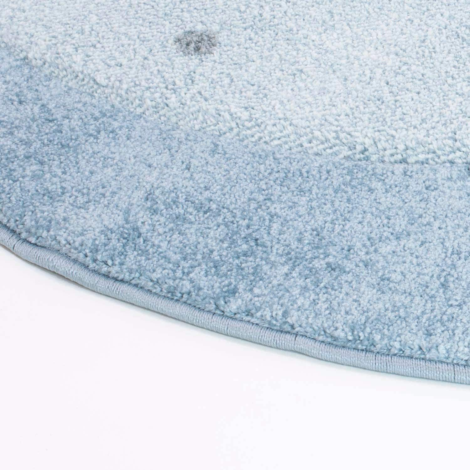 Kinderteppich CARPET CITY "Bueno Kids 1315" Gr. 9, blau, H:13mm Ø:120cm, Kunstfaser, Teppiche, Kinderteppich, Spielteppich, Schwan, 3D-Effekt, Weicher Flor, Pflegeleicht 3