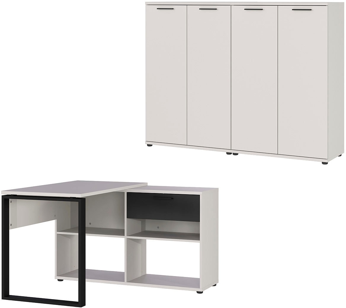 Aktenschränken und Schreibtisch St.), Sideboard BAUR inkl. mit GERMANIA integriertem (3 »Fenton«, zwei | Büro-Set