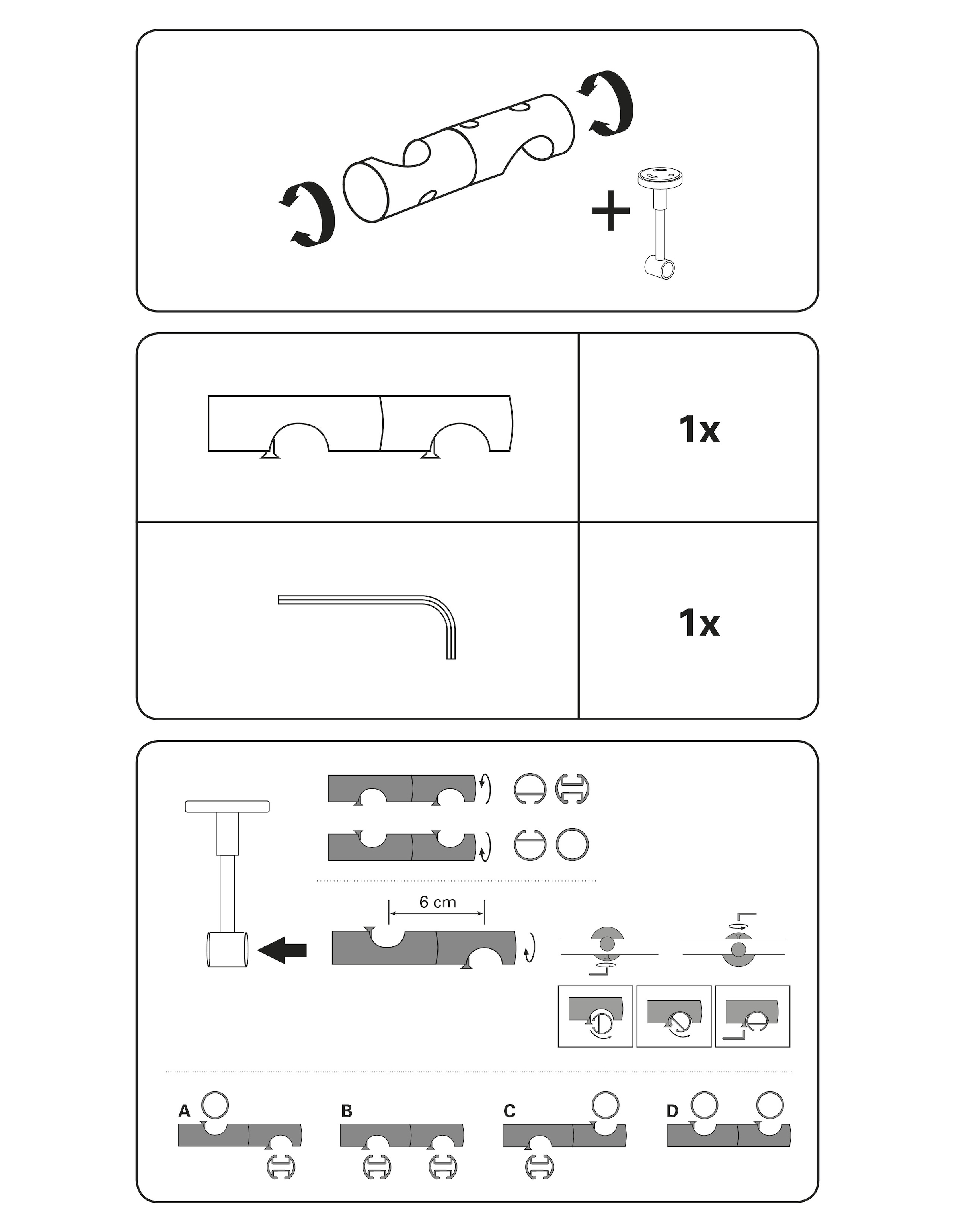 GARDINIA Deckenträger Adapter »Verbindungselement für Gardinenstangen«, (1 St.), Serie Einzelprogramm Chicago Ø 20 mm