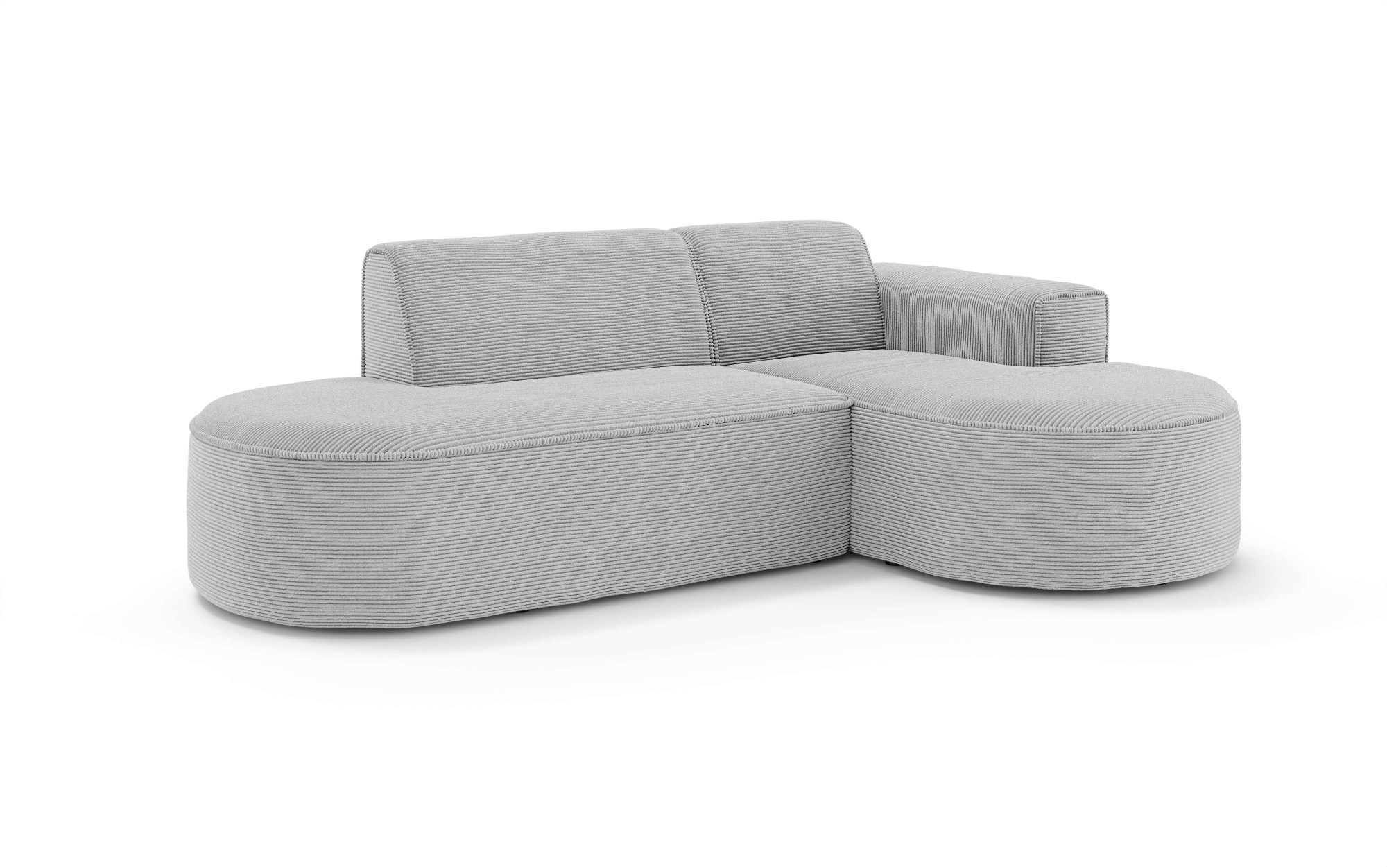 OTTO home Ecksofa »ADELLA Design-Sofa mit Recamiere rechts/links, 248/159/76 cm«, L-Form mit Wellenunterfederung, runde Form, auch in Cord