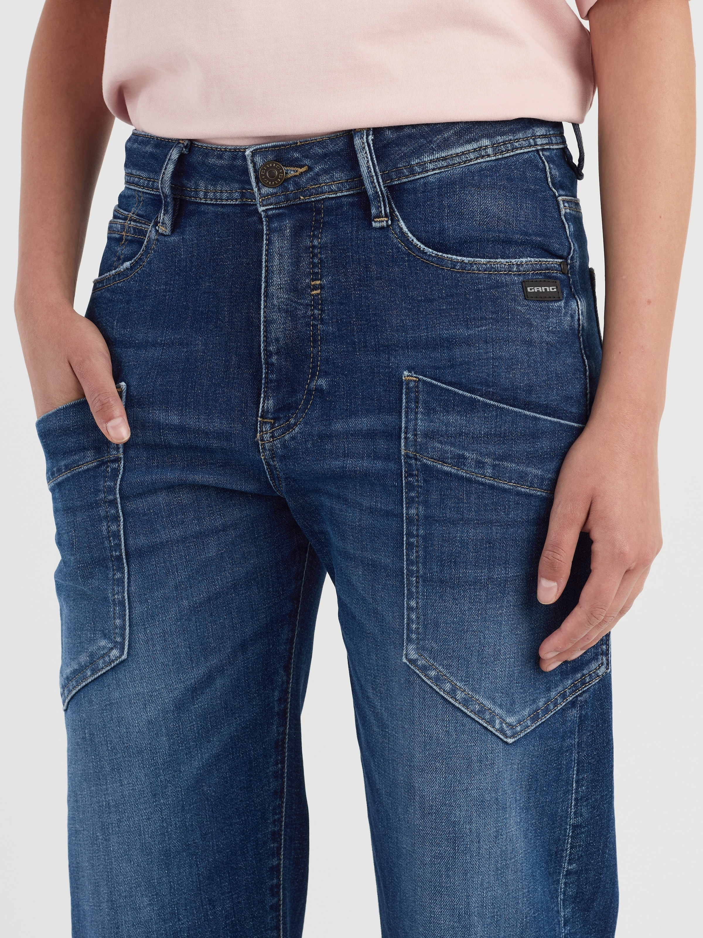 GANG 5-Pocket-Jeans »94IDA WORKER« O-Shape mit aufgesetzten Taschen