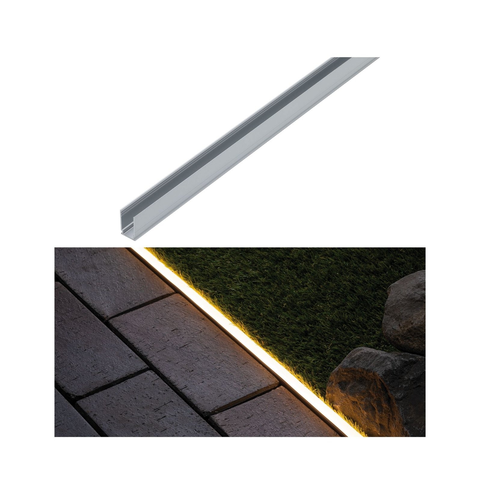Paulmann Gartenleuchte »Plug & Shine LED Strip Profil Warmweiß Aluminiumprofil 1m«