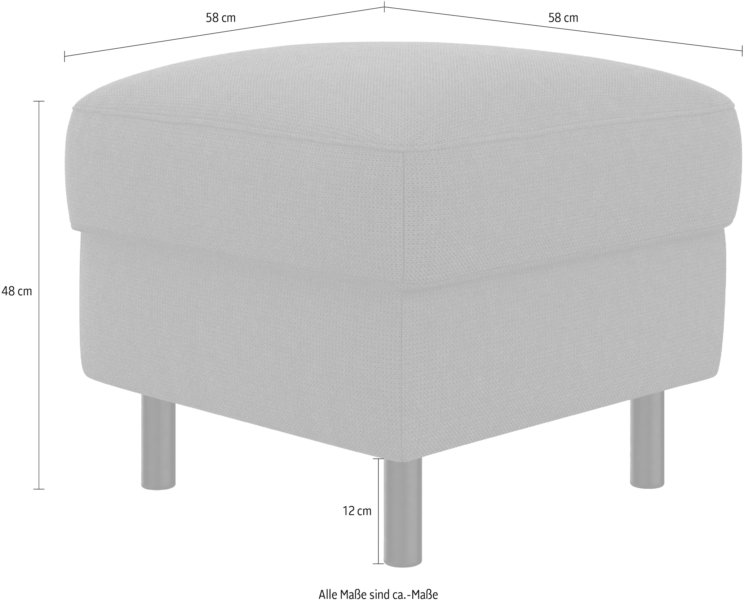 sit&more Stauraumhocker »Sinatra«, Sitzfläche ist abnehmbar, mattschwarze Metallfüße