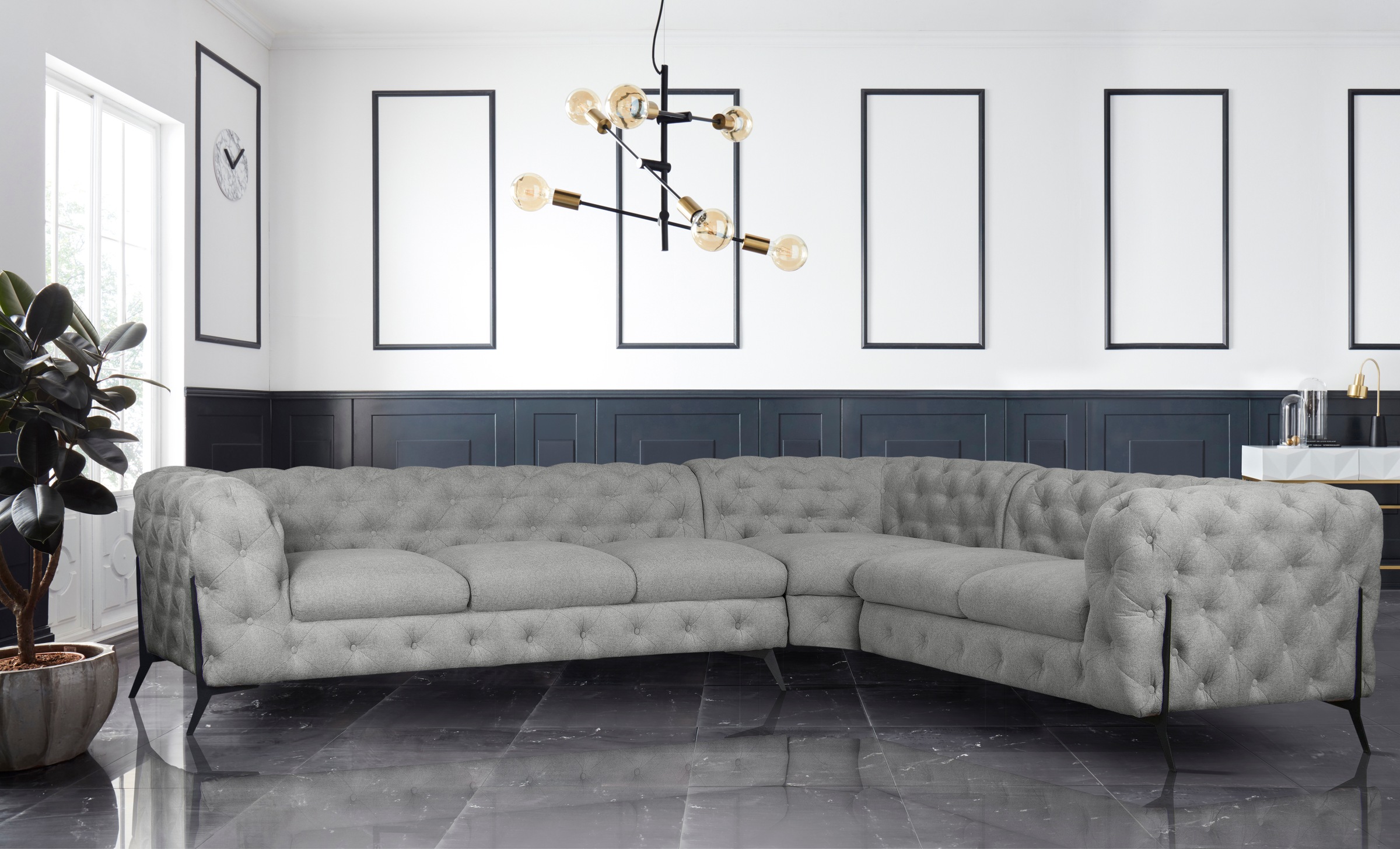 Home affaire Chesterfield-Sofa "Amaury L-Form" großes Ecksofa, Chesterfield günstig online kaufen