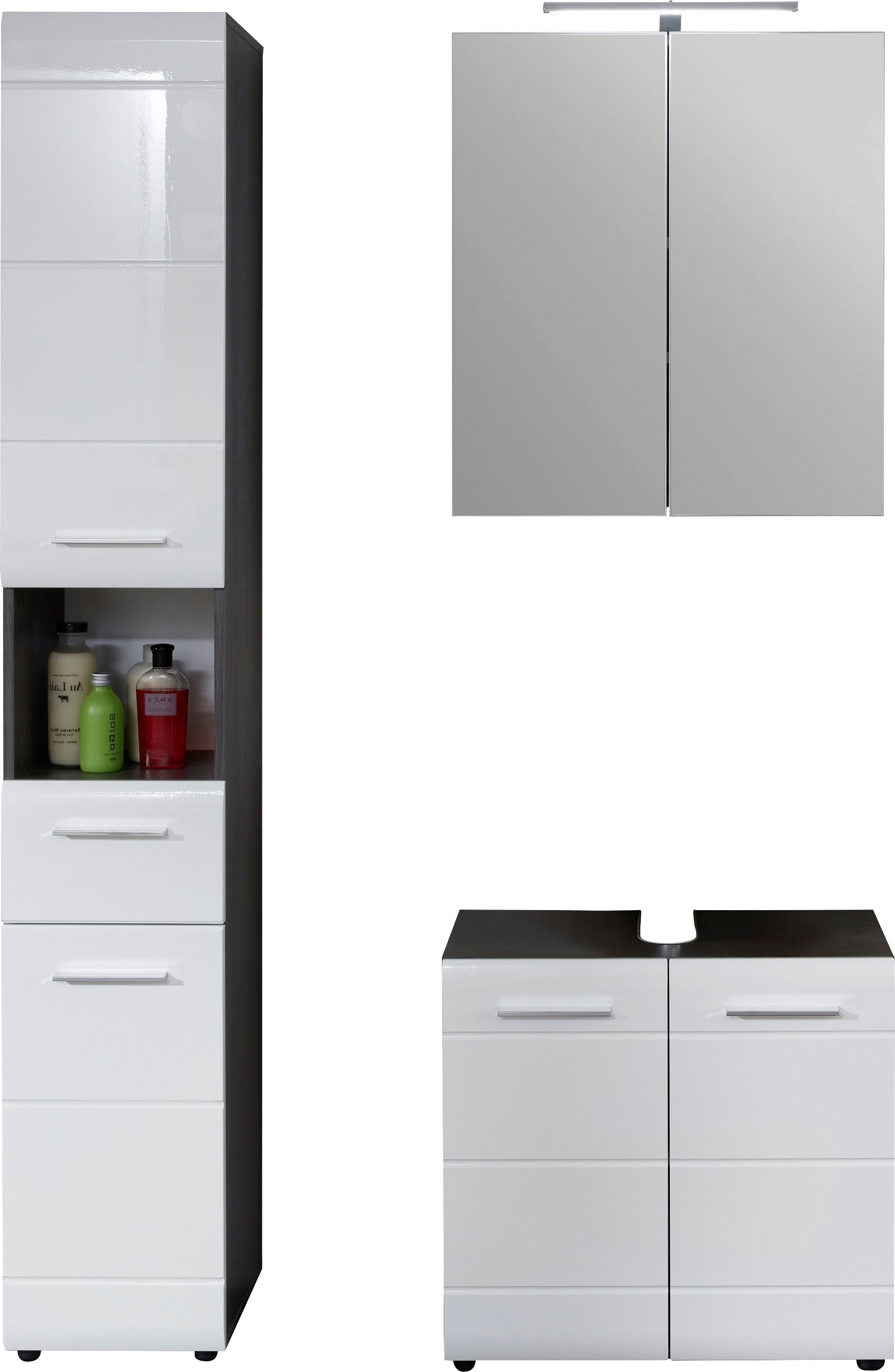 welltime Badmöbel-Set "Sovana", (Set, 3 St.), Hochschrank, Waschtisch und S günstig online kaufen