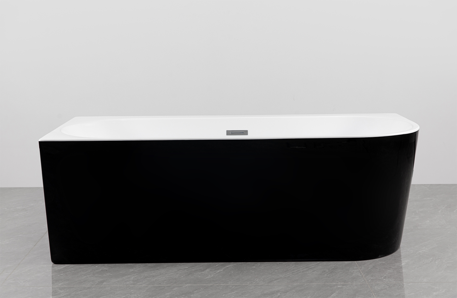 Sanotechnik Badewanne »Jamaica« Höhe 58 cm mit Ablaufstöpsel | verstellbare Füße | Überlauf 170x75x58cm schwarz glänzend, Acryl Badewanne rechts