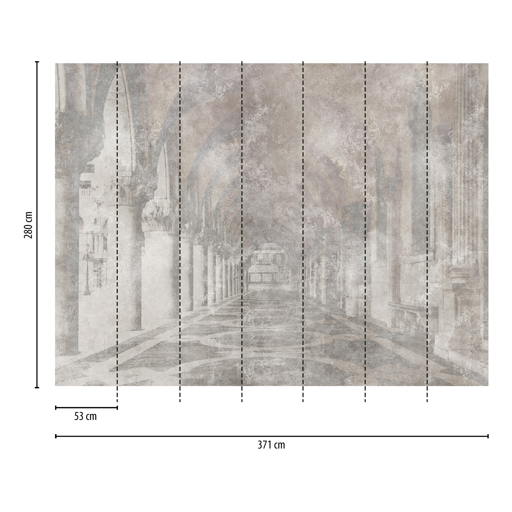 Thumbnail - living walls Fototapete "THE WALL III Tapete Antik Motivtapete Gemälde Kunst" matt glatt Vliestapete Beton für Schlafzim...