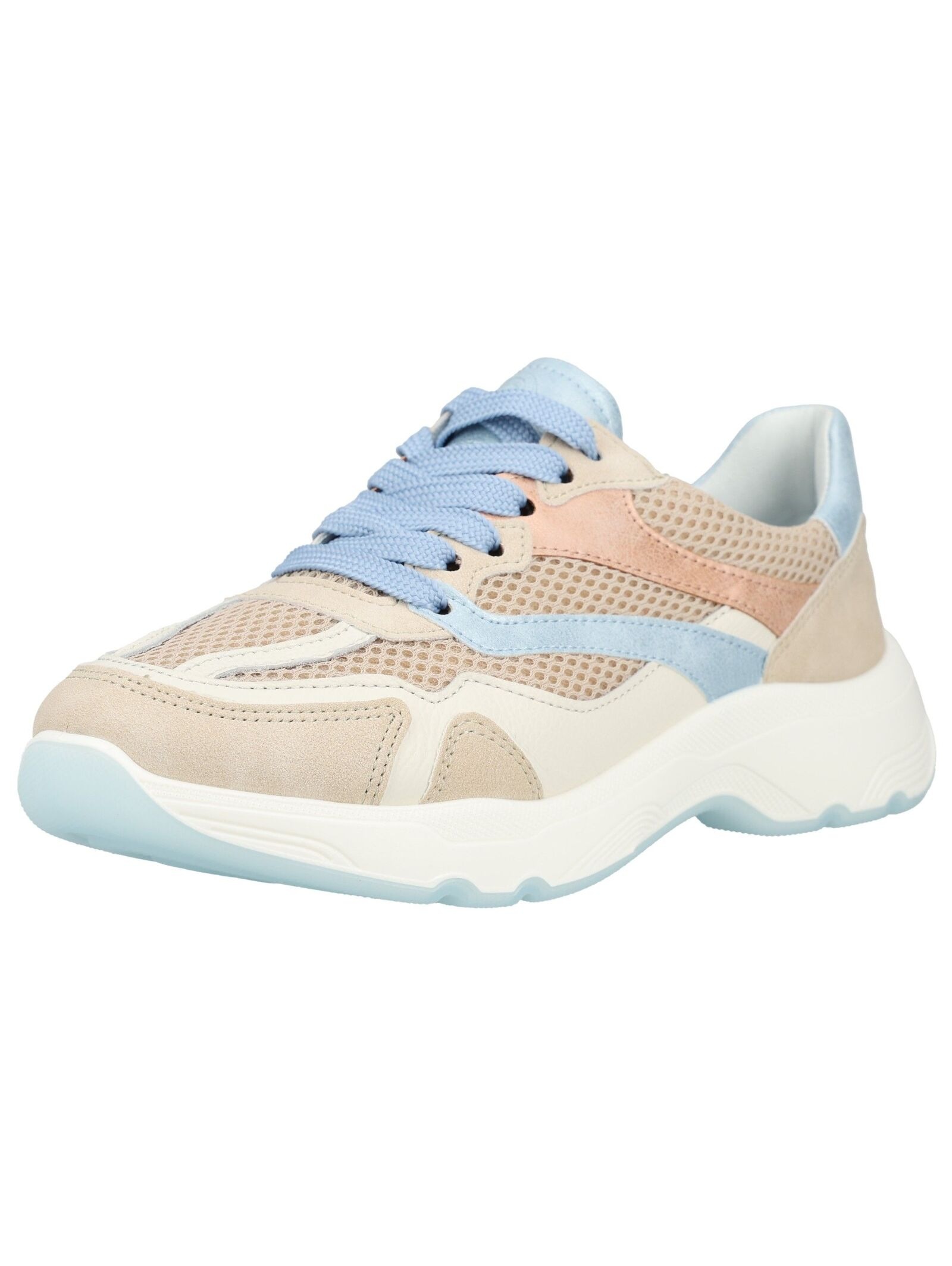 Keilsneaker ARA "BOSTON", Damen, Gr. 40, hellbeige, pastellfarben, Glattleder, Lederimitat, Textil, Schuhe, Freizeitschuh, Halbschuh, Schnürer mit Logoprägung, Weite H
