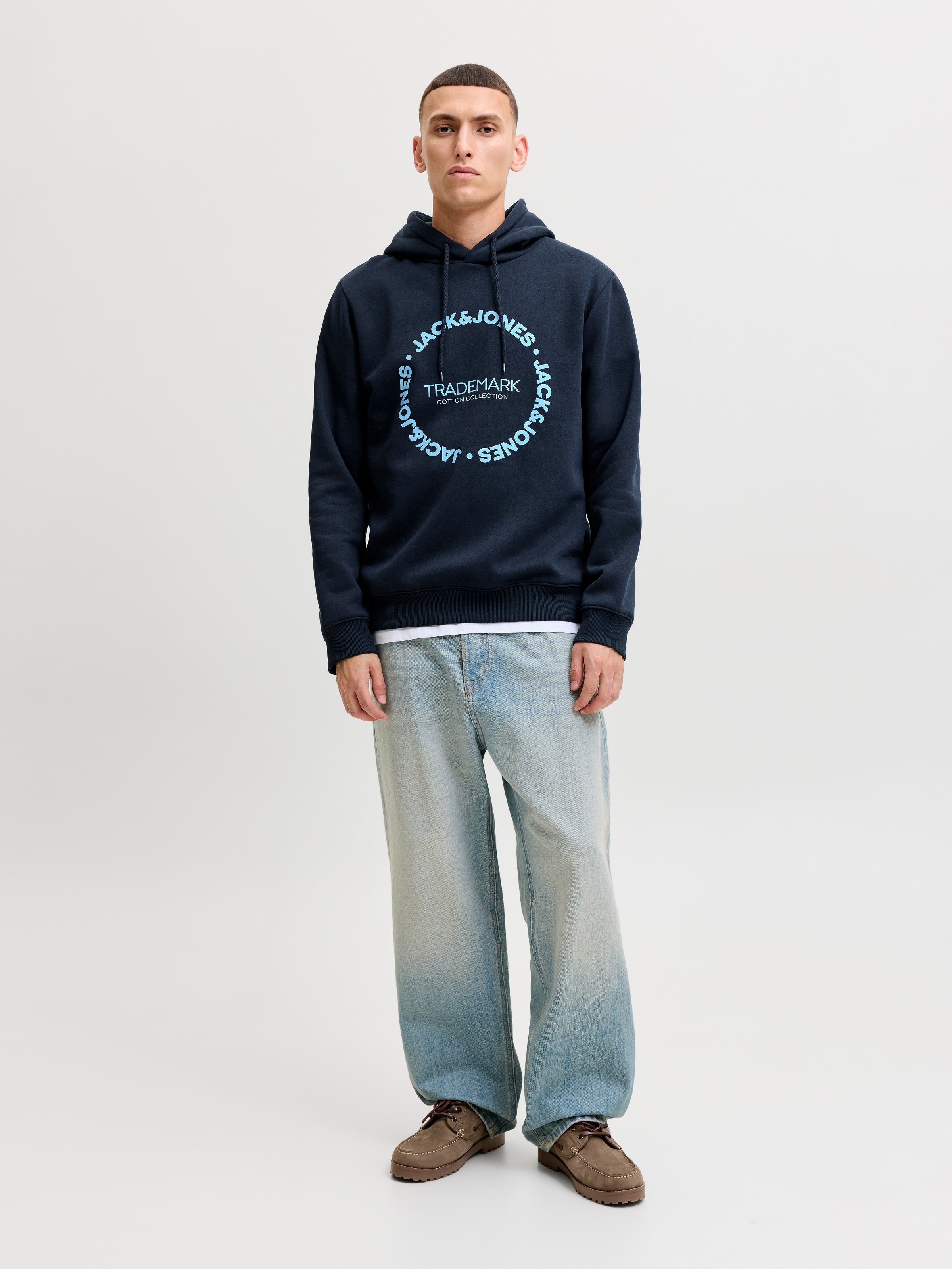 Jack & Jones Kapuzensweatshirt »JJBENSON SWEAT HOOD«, Materialmix, regular fit
