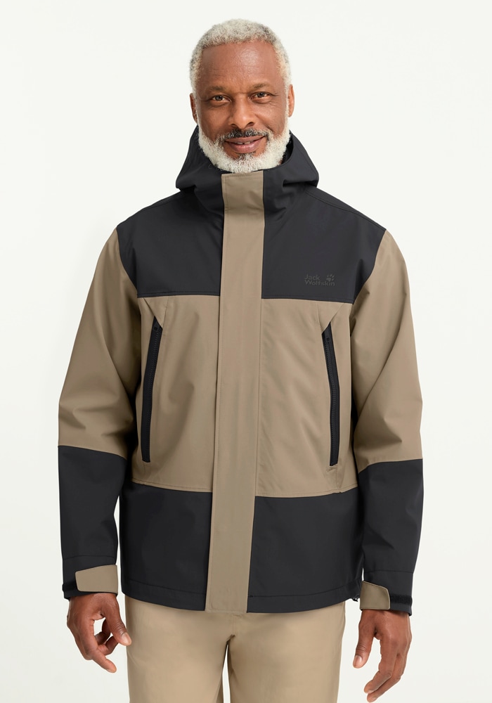 Funktionsjacke JACK WOLFSKIN "ONERA 2L JKT M", Herren, Gr. L (52), hazelwood, Obermaterial: 100% POLYESTER. Futter: 100% POLYESTER, Jacken Funktionsjacke 2