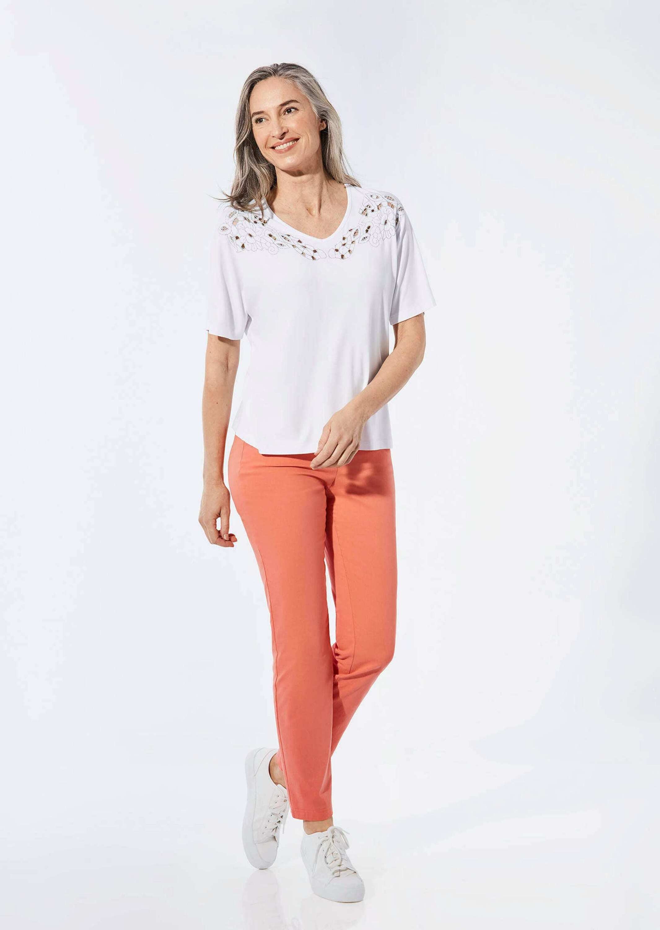 GOLDNER Kurzarmshirt "Top mit V-Ausschnitt" günstig online kaufen