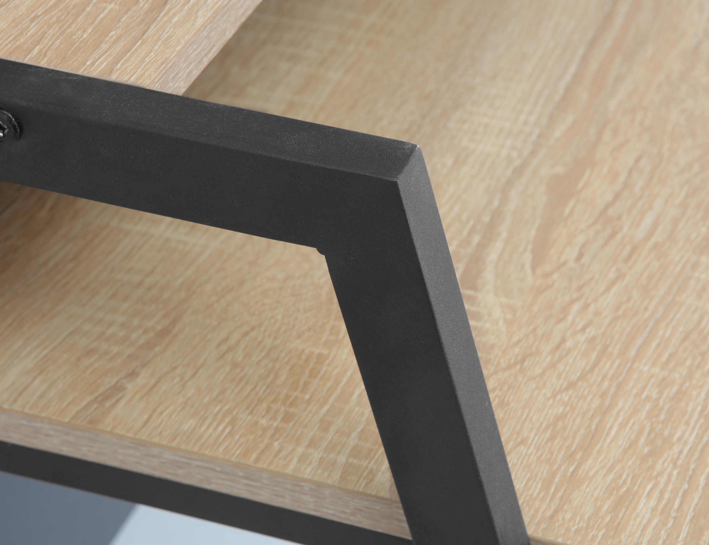 INOSIGN Schreibtisch »Horda, Computertisch mit Monitoraufsatz & Kabeldurchlass,«, asymetrisches Metallgestell, abgerundete ABS-Kanten, Breite 124 cm