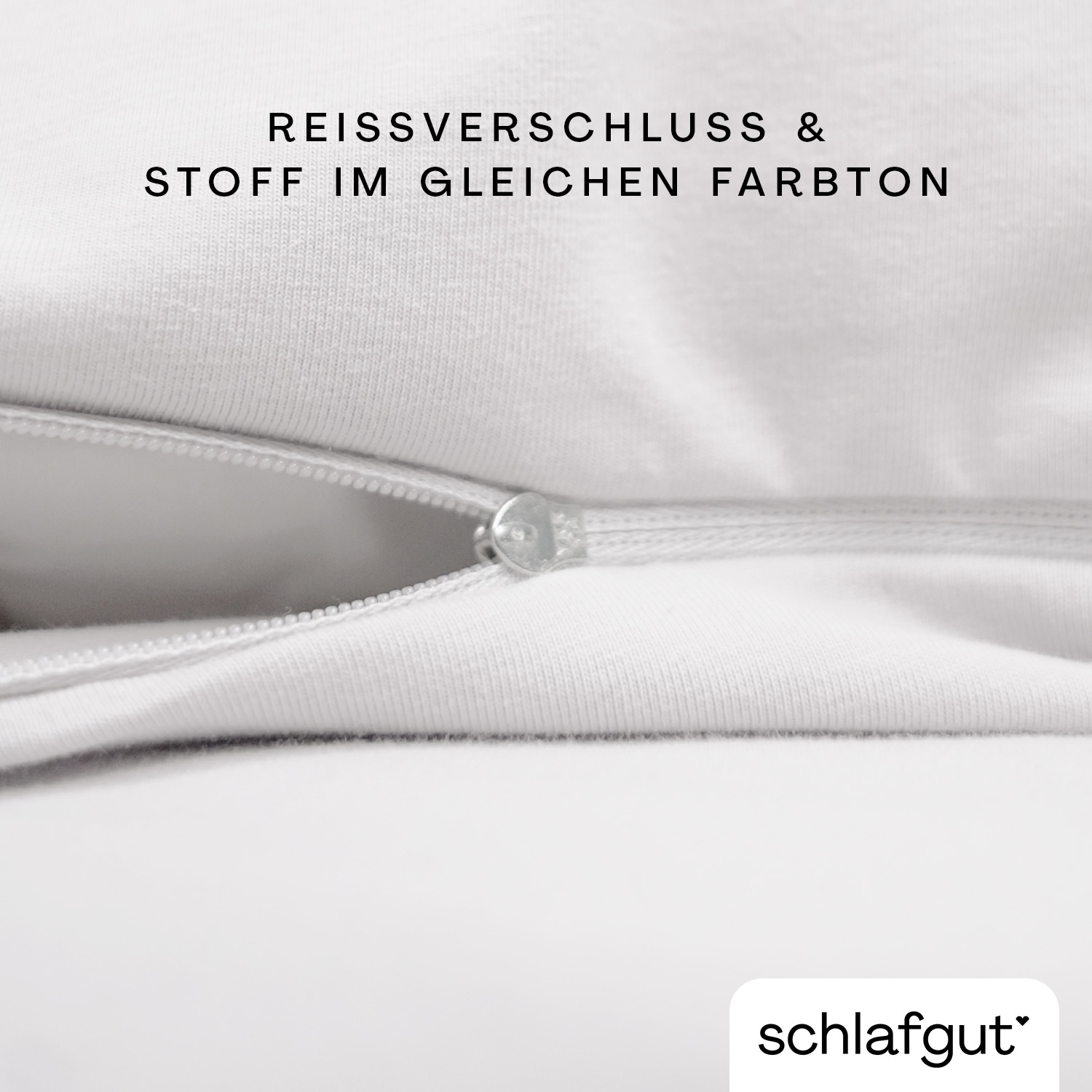 Schlafgut »Premium Knitted Jersey 2teiliges Bettwäscheset« 2 Ton-in-Ton Reißverschluss, Bio-Baumwolle mit Elasthan, Uni, OEKO Tex