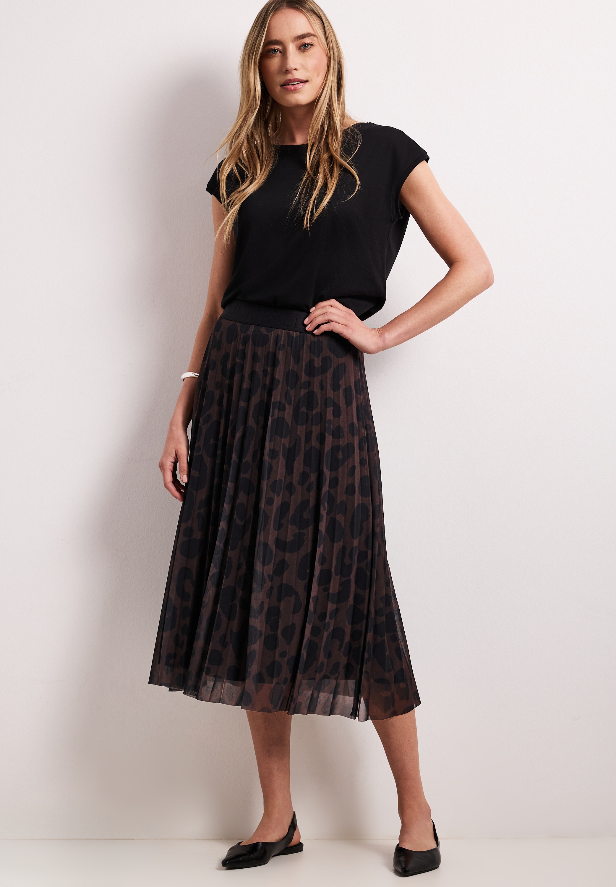 STREET ONE Plisseerock mit Mesh