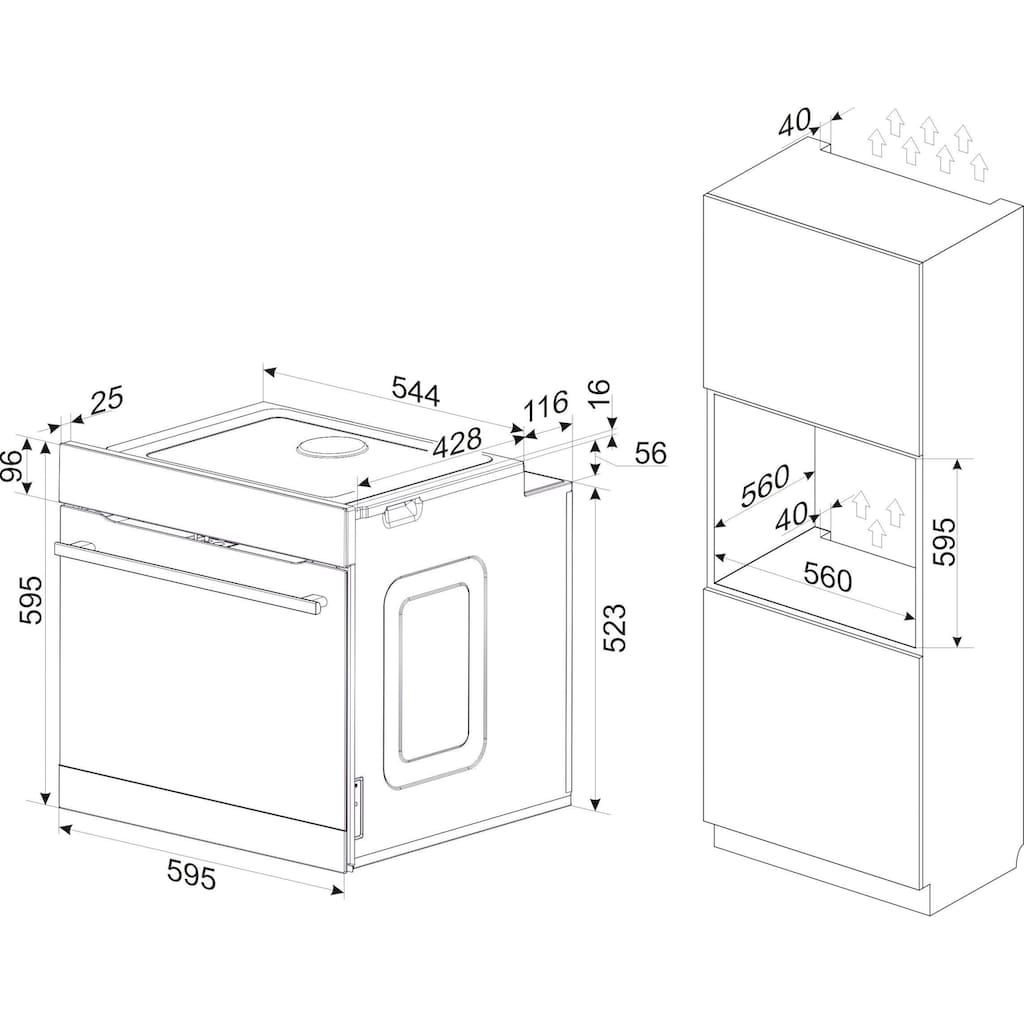 Amica Einbaubackofen »EBX 944 620 E«, EBX 944 620 E, mit 2-fach-Teleskopauszug, Simple Steam