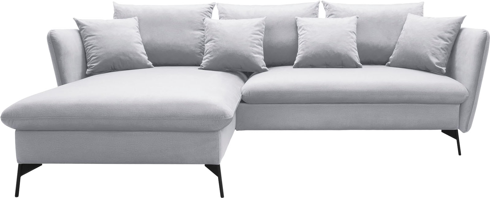 andas Ecksofa »LIVORNO,258 cm, L-Form,«, Schlaffunktion u. Bettkasten (139/224cm), Samt, Struktur, Webstoff