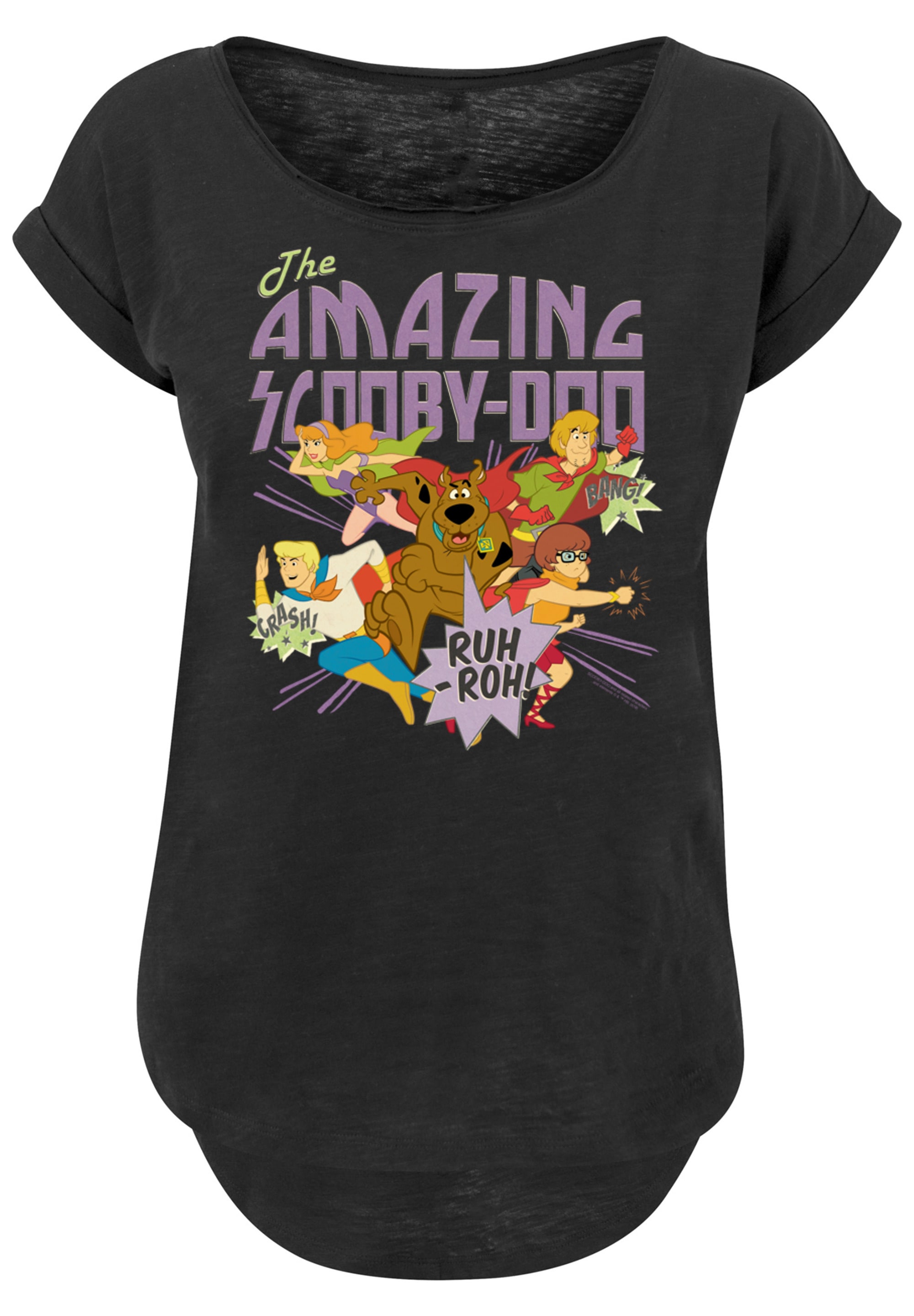 F4NT4STIC T-Shirt »Long Cut Shirt 'Scooby Doo The Amazing Scooby'« Damen,Premium Merch,Lang,Longshirt,Bedruckt