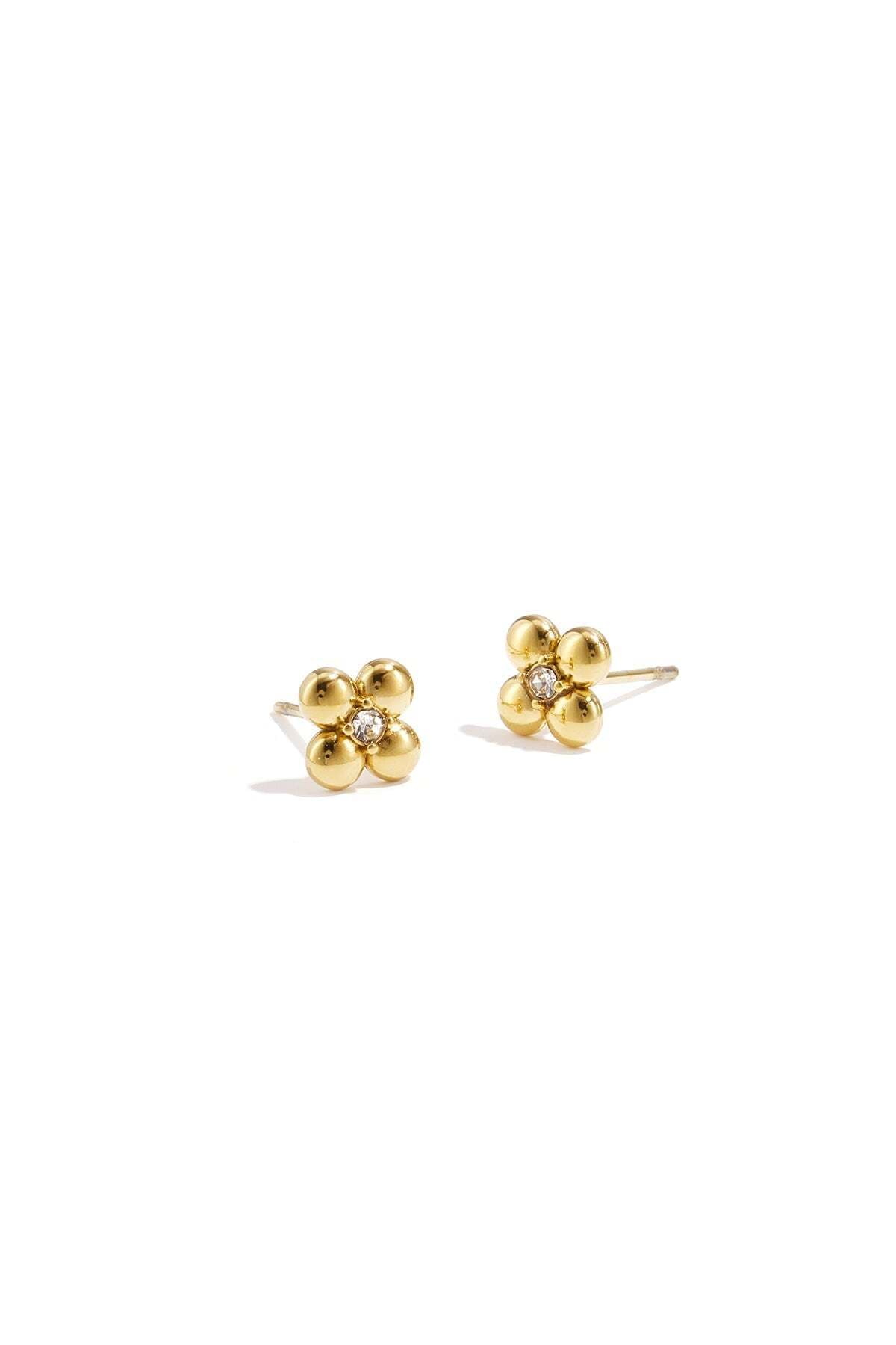 Adelia´s Paar Ohrstecker "LIVAYA Blumen - Ohrringe Ohrstecker aus Edelstahl mit Strass" Stylisch mit glänzender Blütenform und Strassbesatz