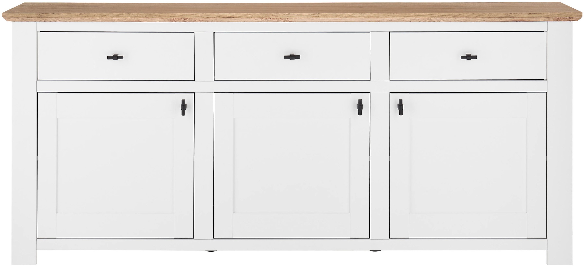 Thumbnail - Home affaire Sideboard "Bristol" schwarze Metallgriffe, elegante Kranzoptik, ausreichend Stauraum