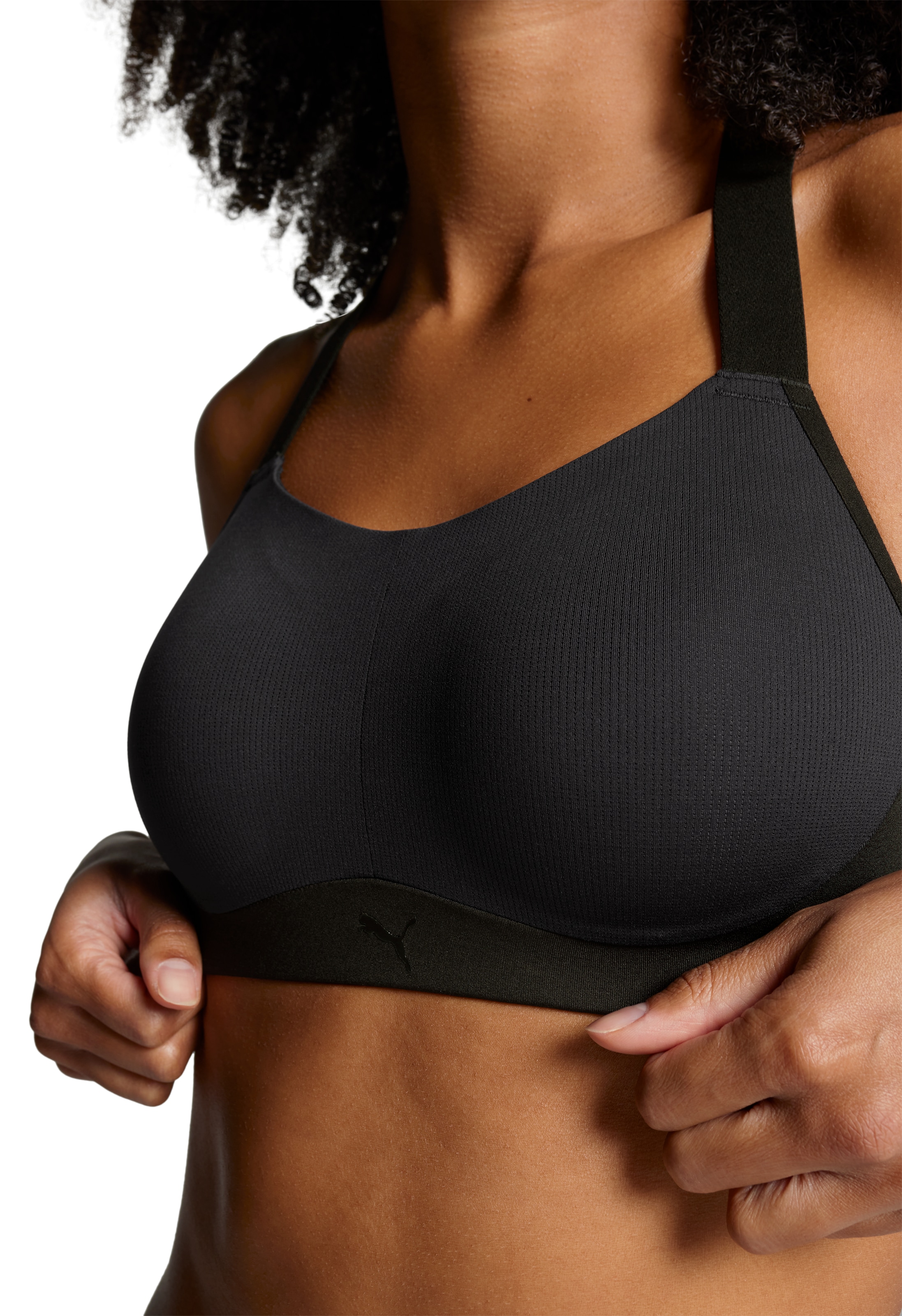 PUMA Bügelloser BH »PUMA WOMEN HIGH SUPPORT ACTIVE BRA 1P«, Mit breiten Trägern, Doppelcupgrößen