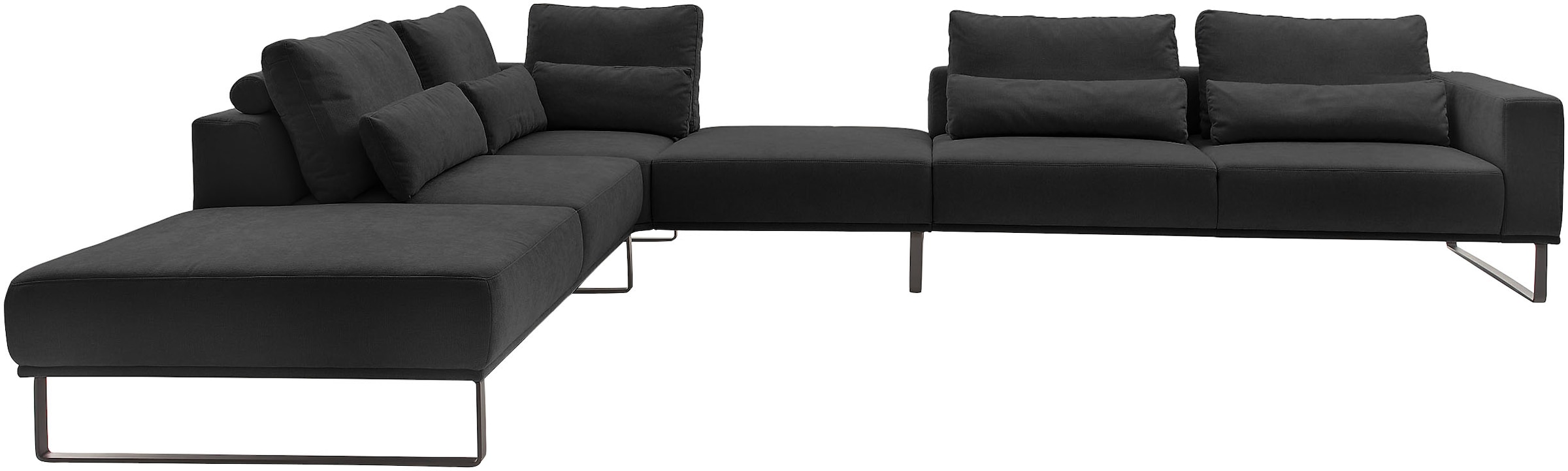 Musterring "JustB PM100 bequem, modern, elegant und viel Platz, bodenfrei" mit Zwischenhocker, wahlweise mit Funktion und Kissen, Maße 290 x 398