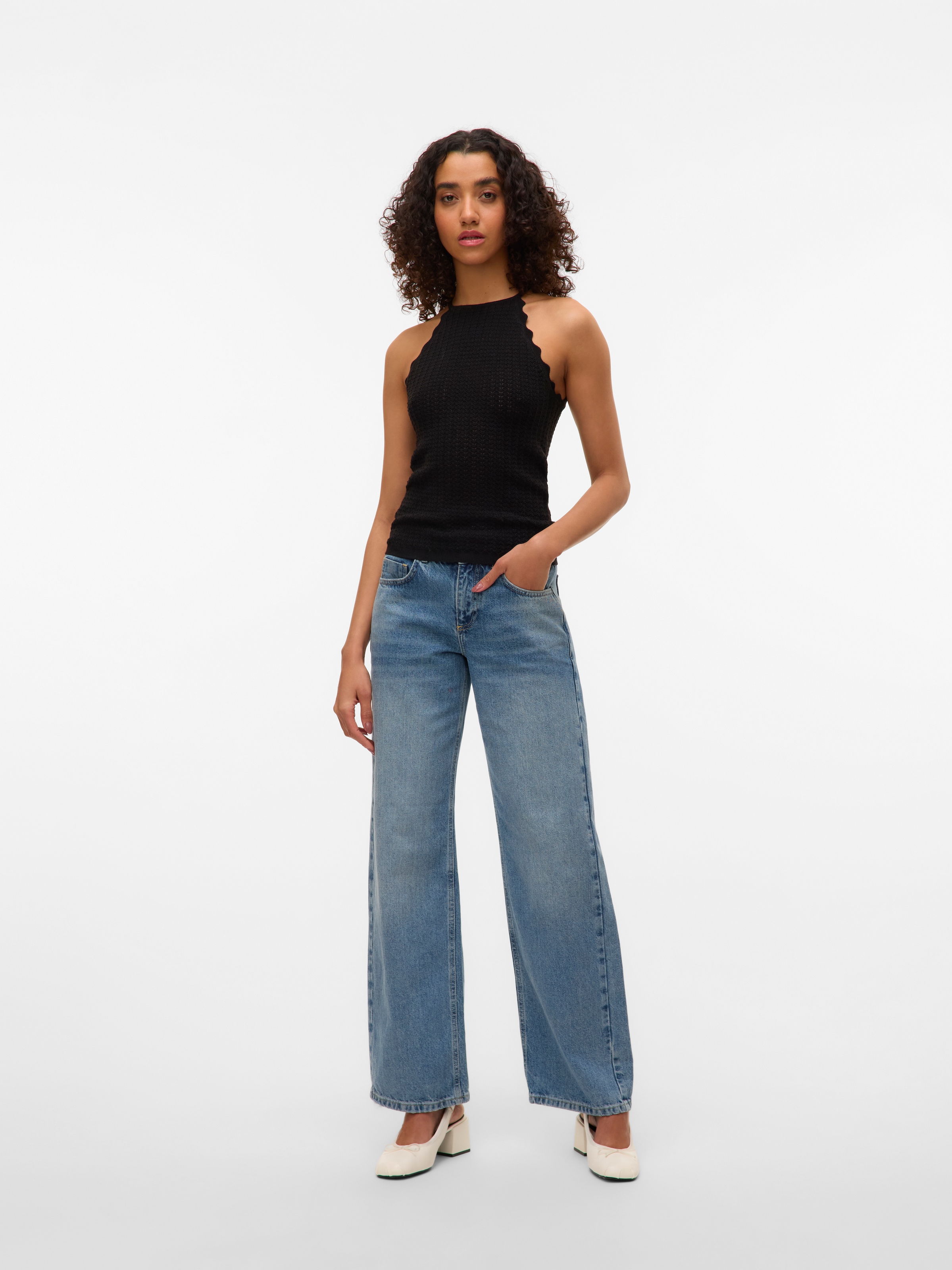 Vero Moda Stricktop »VMPANAMA SL KNIT TOP VMA NOOS«, im tollen Ajour-Strickmuster