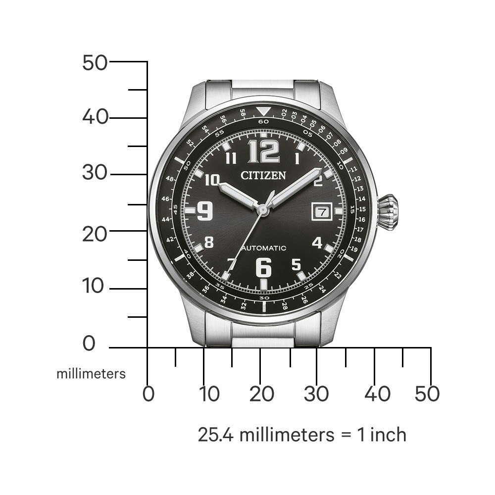 Citizen Automatikuhr, Armbanduhr, Herrenuhr, Mechanische Uhr, Edelstahlarmband, analog, Tag