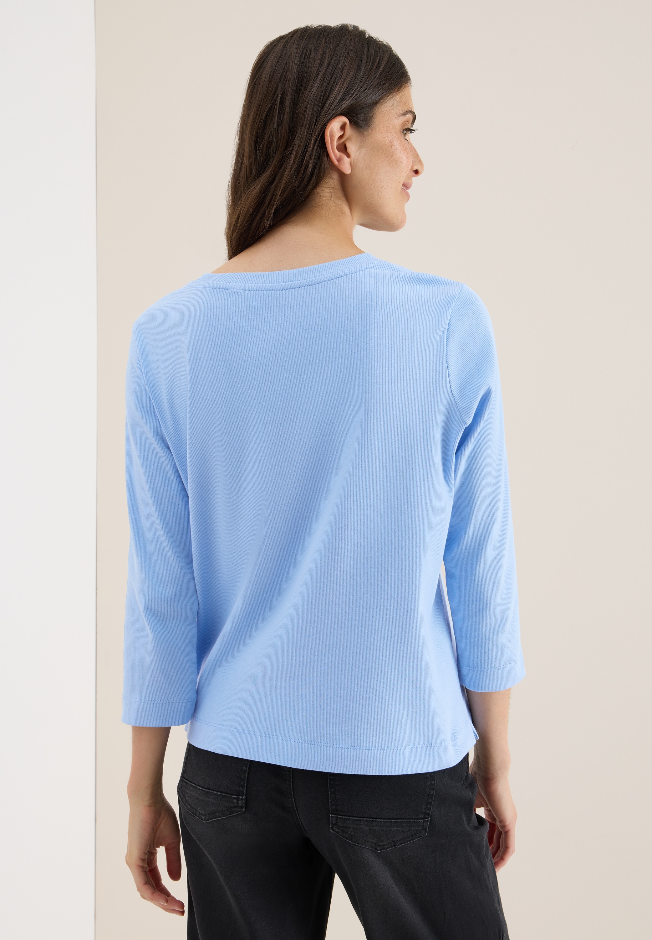 Cecil Rundhalsshirt, aus Baumwolle mit Stretchante