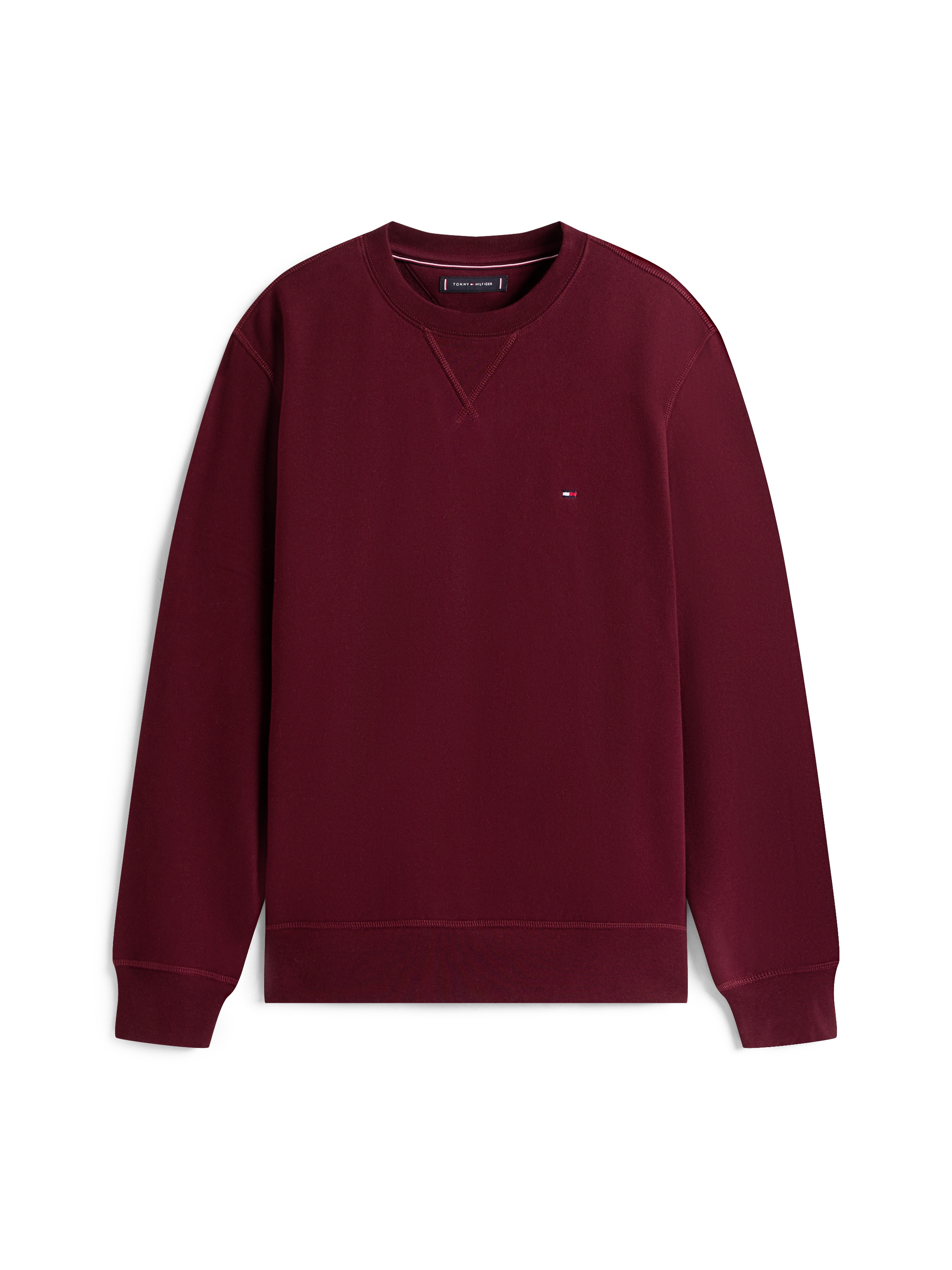 Tommy Hilfiger Sweatshirt »ESS SEASONAL FLEECE CREWNECK mit Rundhals und Stickerei«, unifarben, casual, regular fit, Baumwollmix, Rundhals