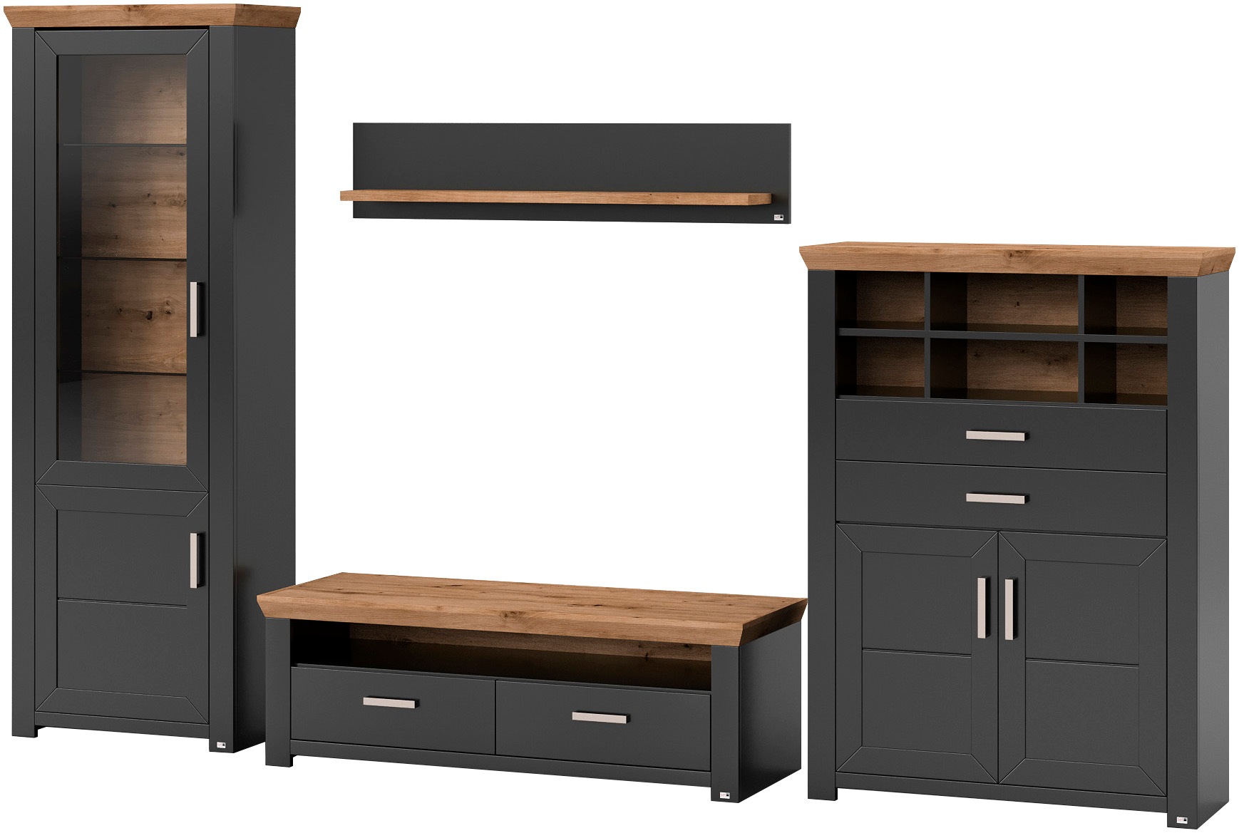 set one by Musterring Wohnwand "York" 4 Stk. tlg. günstig online kaufen