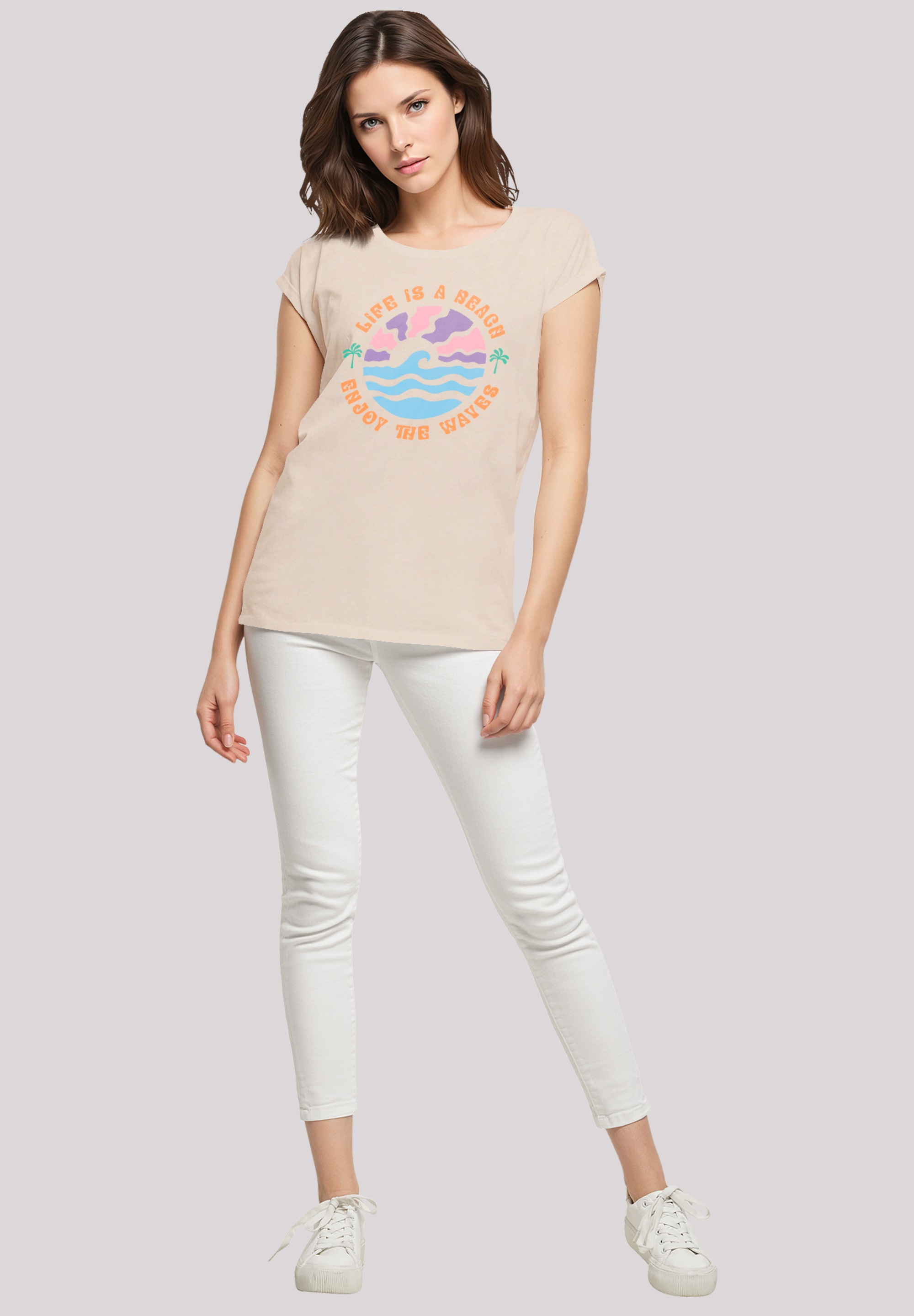 F4NT4STIC T-Shirt »Life Is A Beach Enjoy The Waves«, Premium Qualität