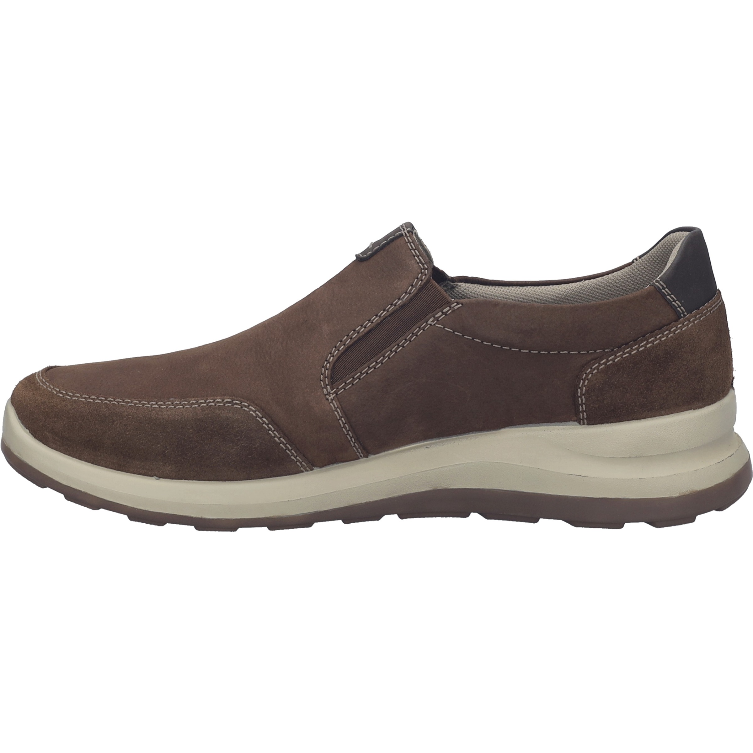 Slipper JOSEF SEIBEL "Marley 52", Herren, Gr. 43, braun kombiniert, Nubukleder, Veloursleder, Schuhe Slipper, Sneaker, Schlupfschuh mit wasserabweisender TEX-Ausstattung, G-Weite 2
