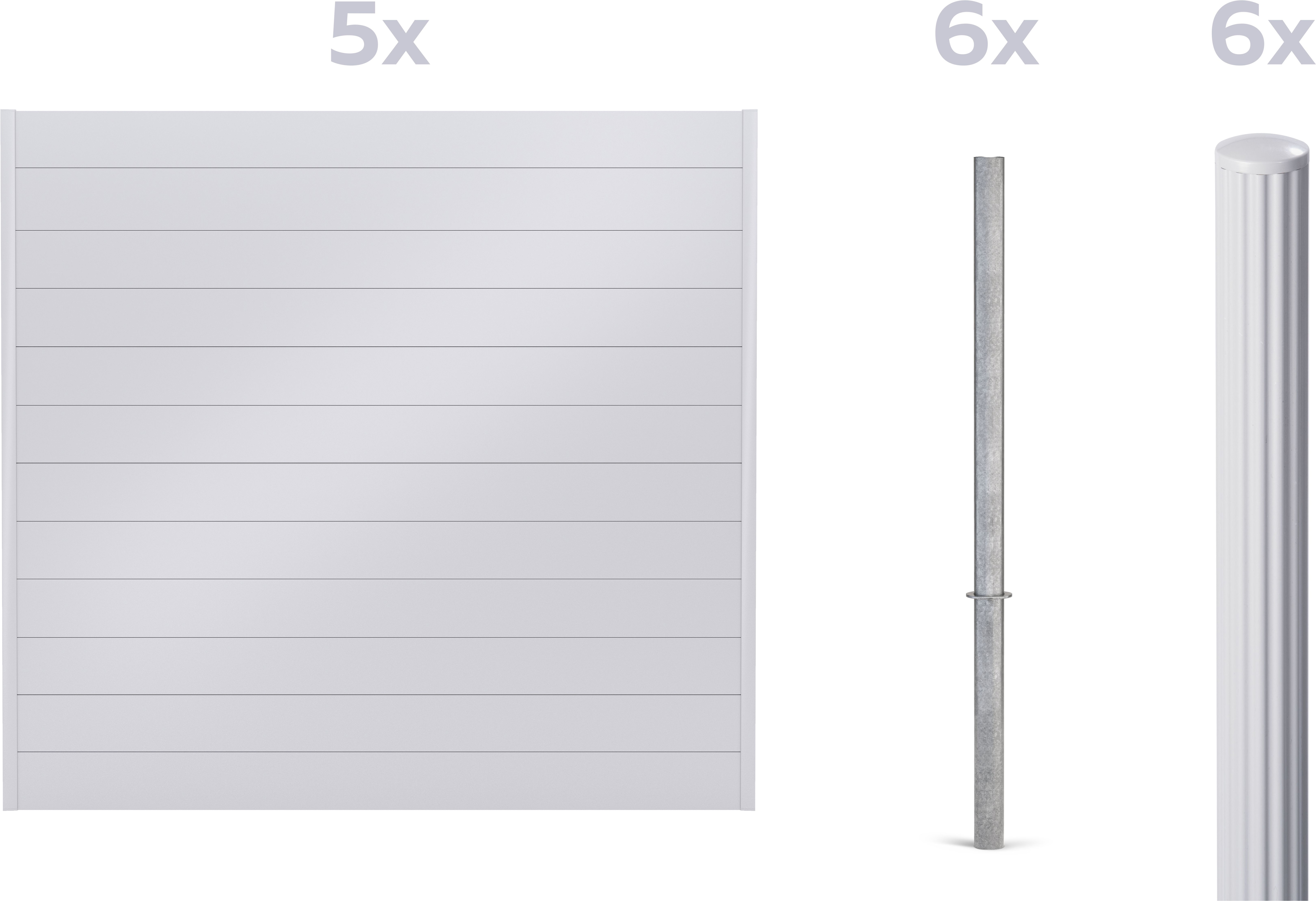 Alberts Dichtzaun "Palitio, Profilhöhe 150 mm" Aluminium, verschiedene Dekore und Längen