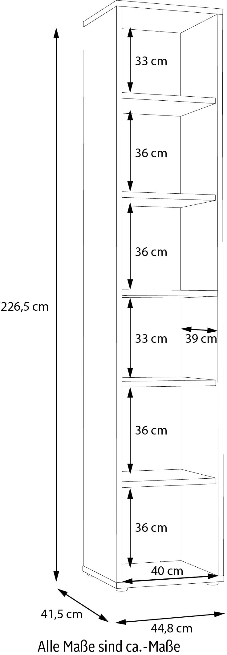 FORTE Aktenregal »Keflav«, Breite 44,8 cm