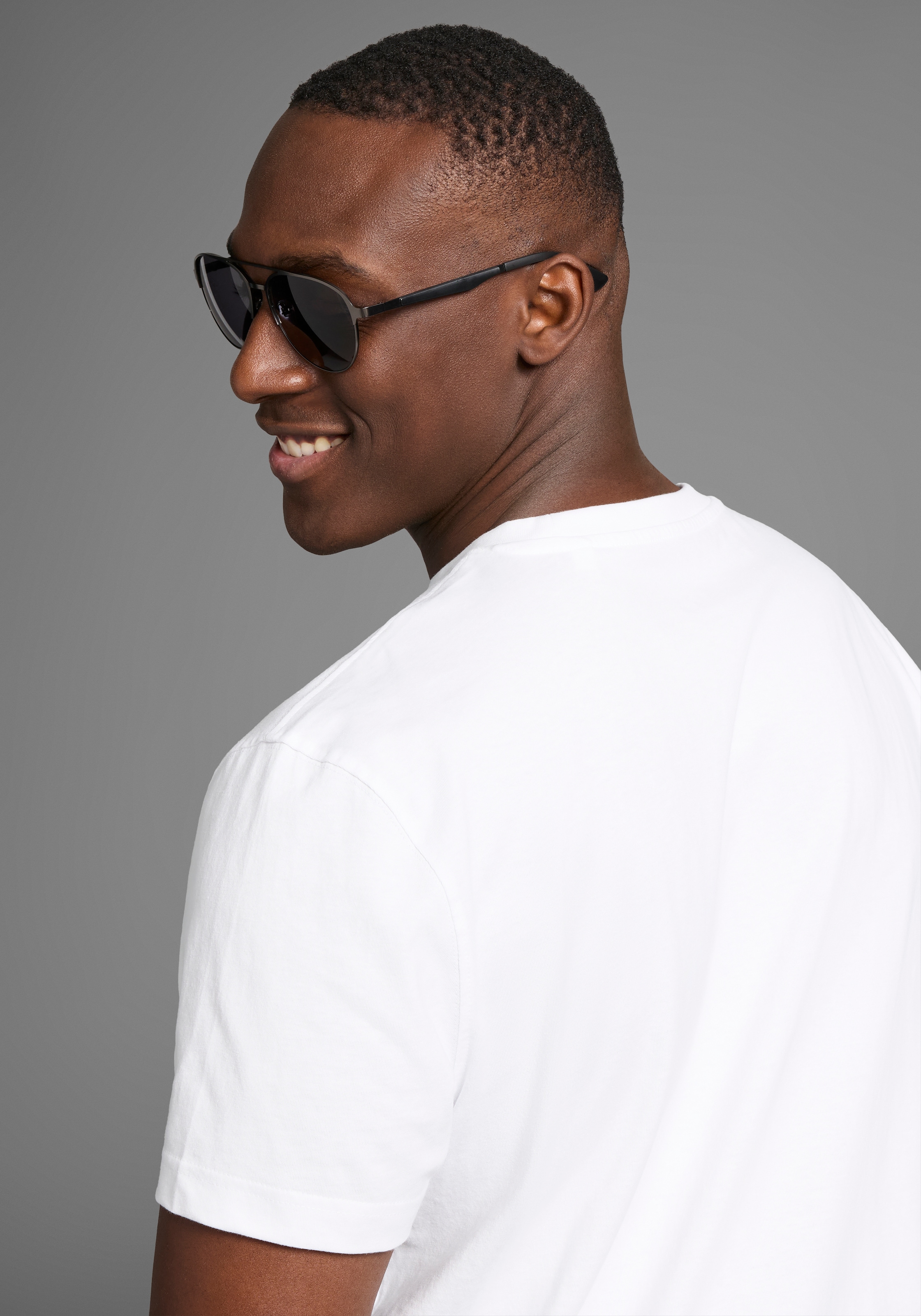 DELMAO Sonnenbrille, im neuen Piloten-Look mit matt-grauem Rahmen - NEW