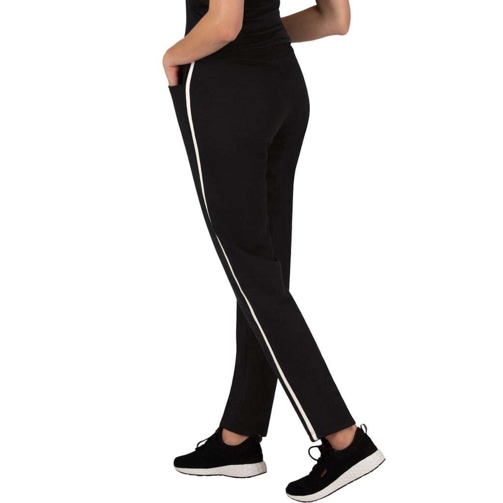 Trigema Jerseyhose »TRIGEMA Sweathose mit Seitenstreifen«, (1 tlg.)