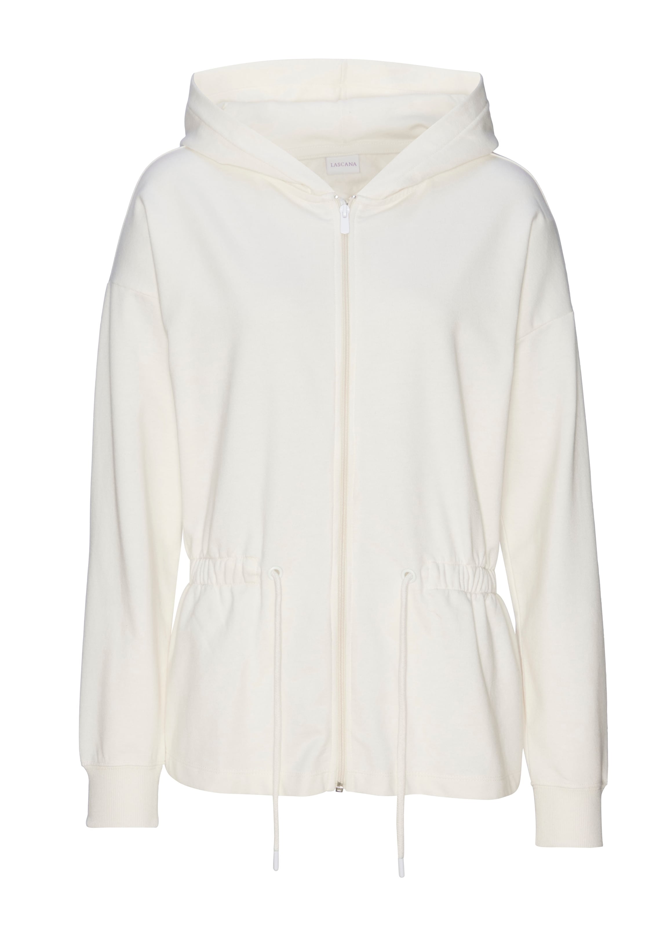 LASCANA Sweatjacke, mit Tunnelzug in der Taille, Loungewear, Loungeanzug